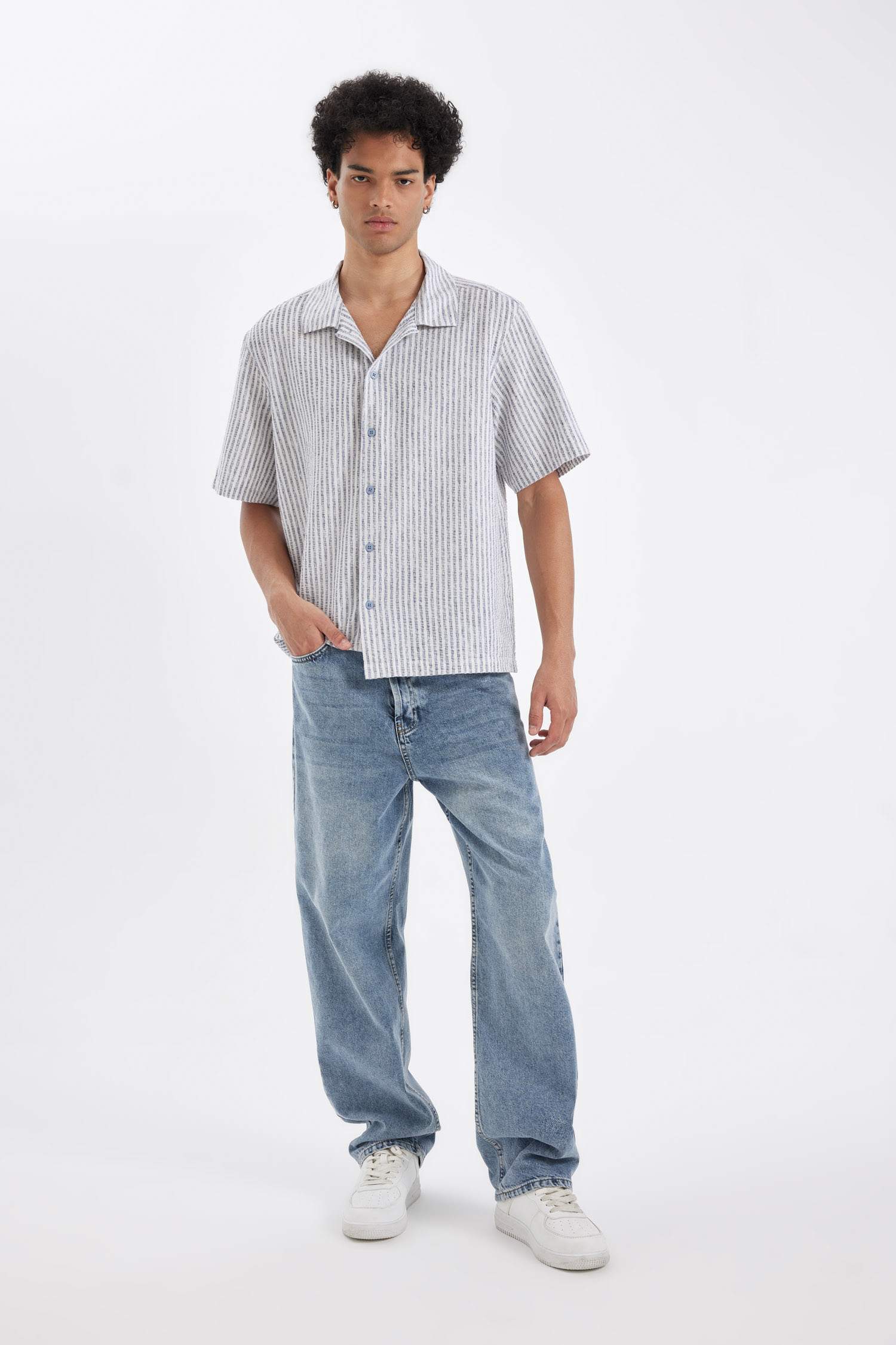 قميص نص ردن قطن قصة مريحة