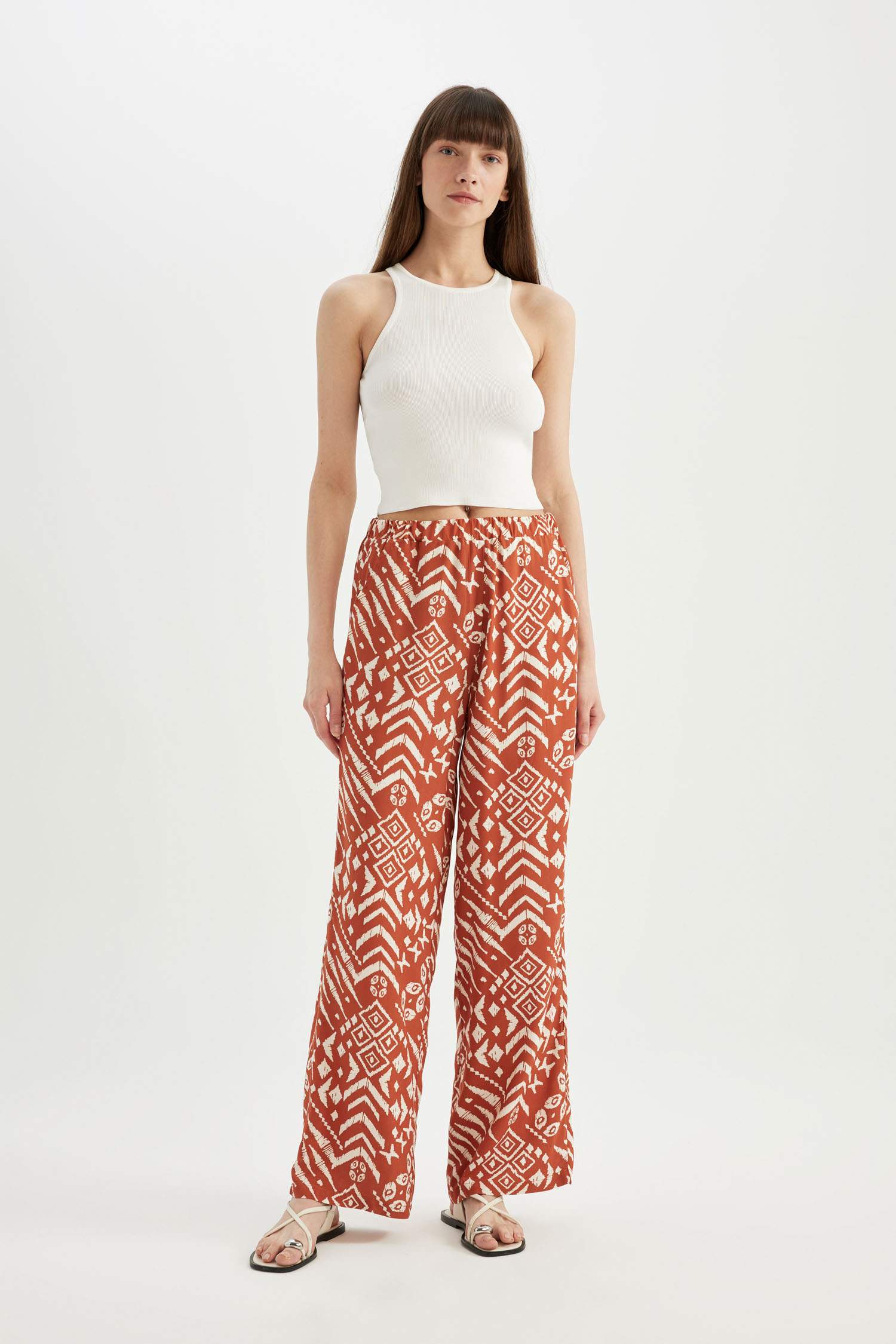 Regular Fit Patterned Pants