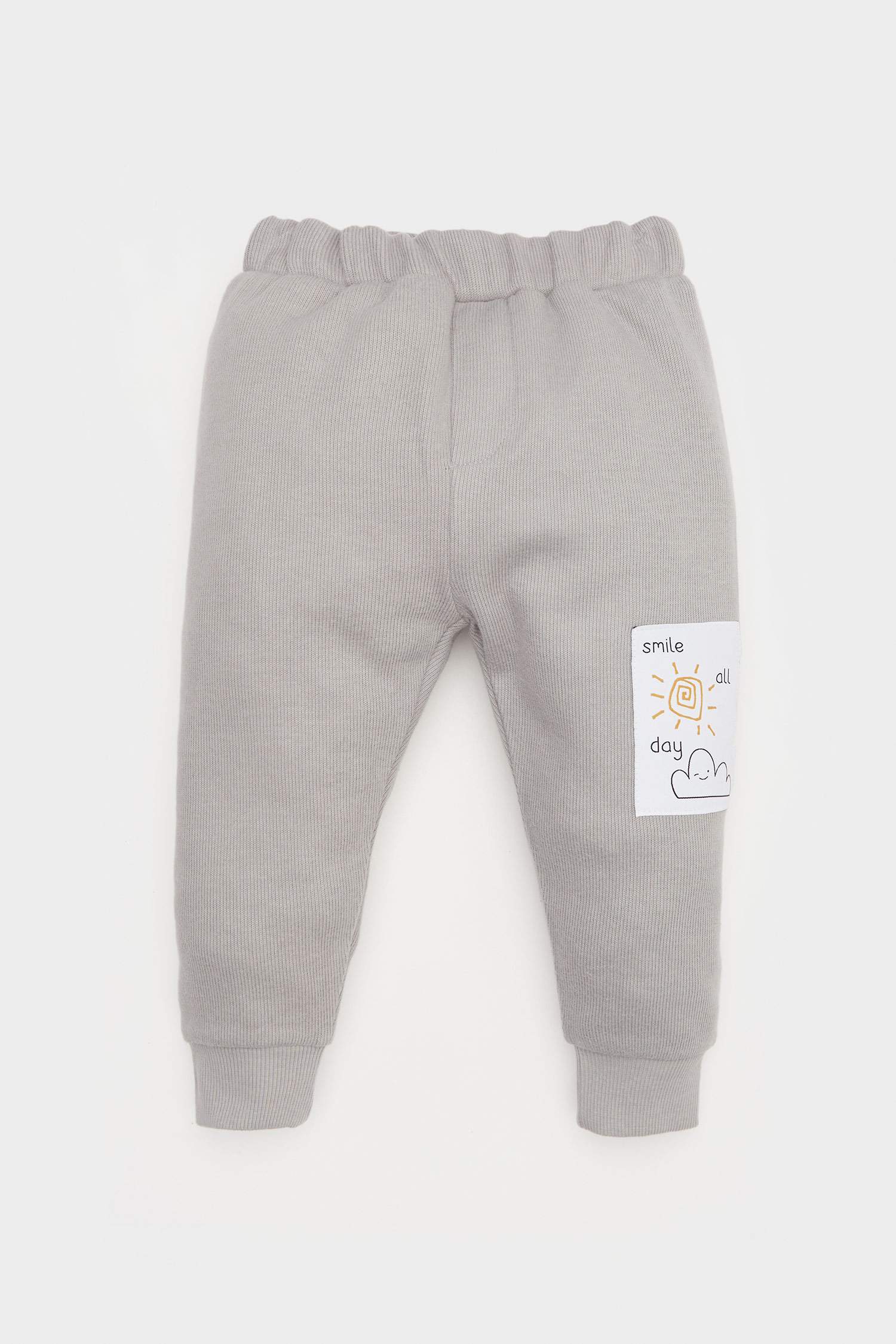 Baby Boy Selanik Fabric Label Printed Sweatshirt Sweatpants 2 Piece Set