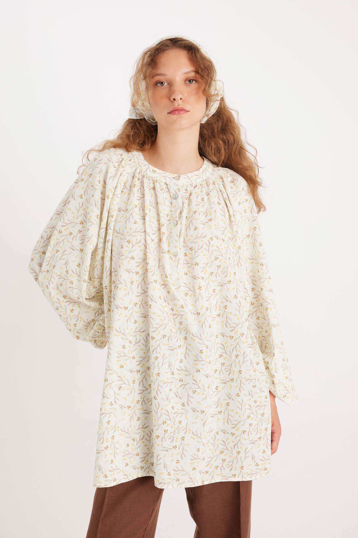 Manuka x DeFacto Desenli Müslin Uzun Kollu Tunik