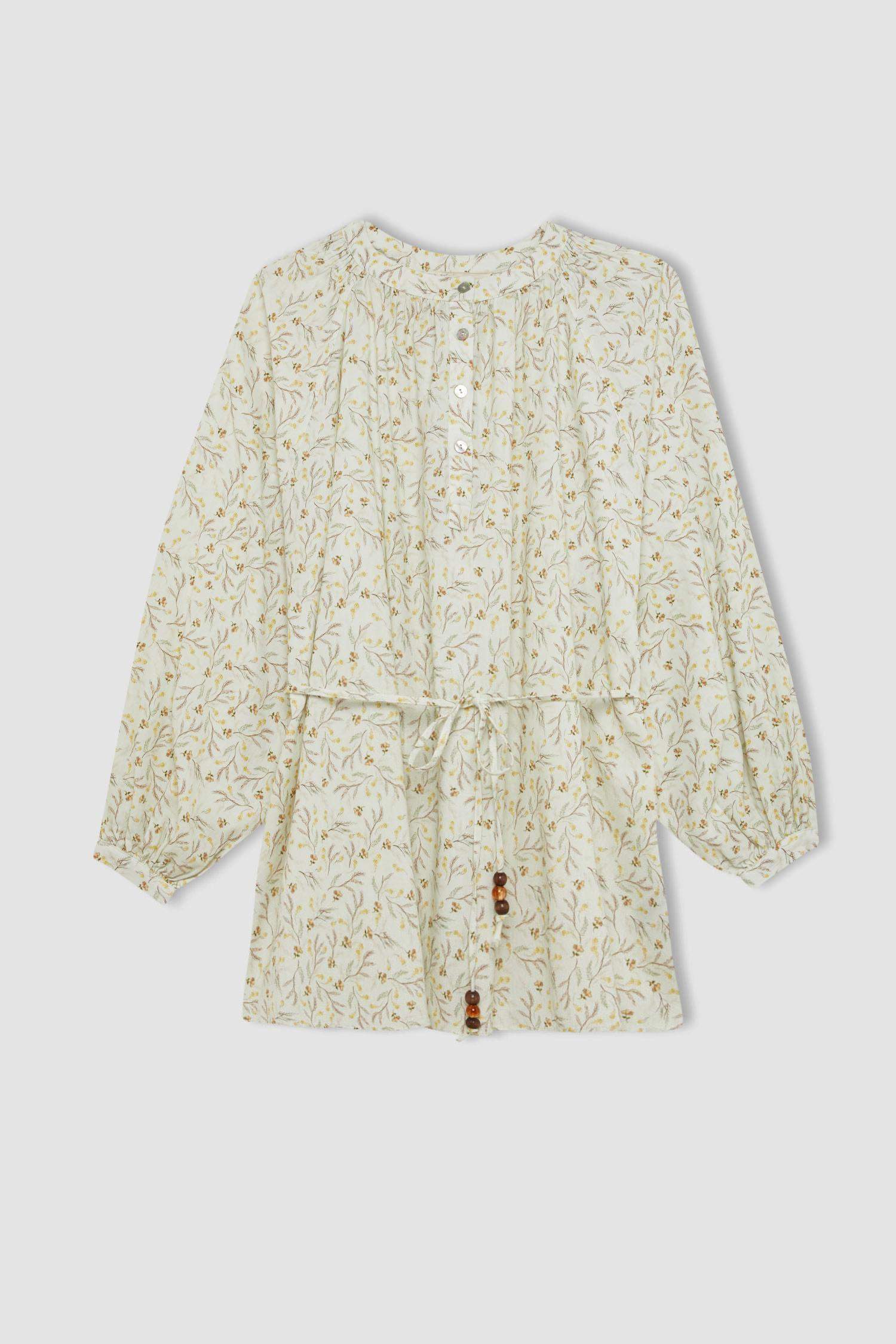 Manuka x DeFacto Desenli Müslin Uzun Kollu Tunik