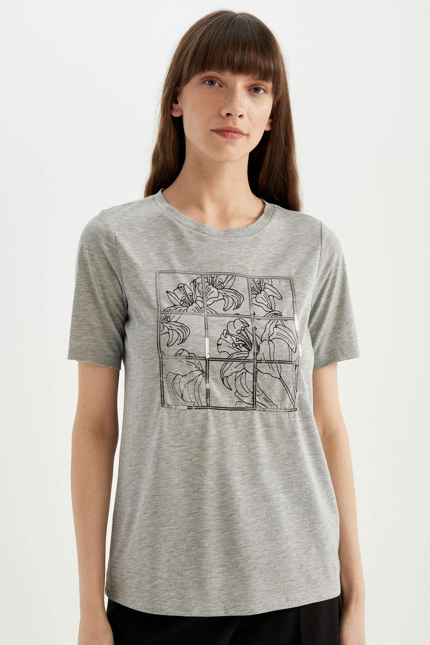 Regular Fit Crew Neck Printed Short Sleeve T-Shirt