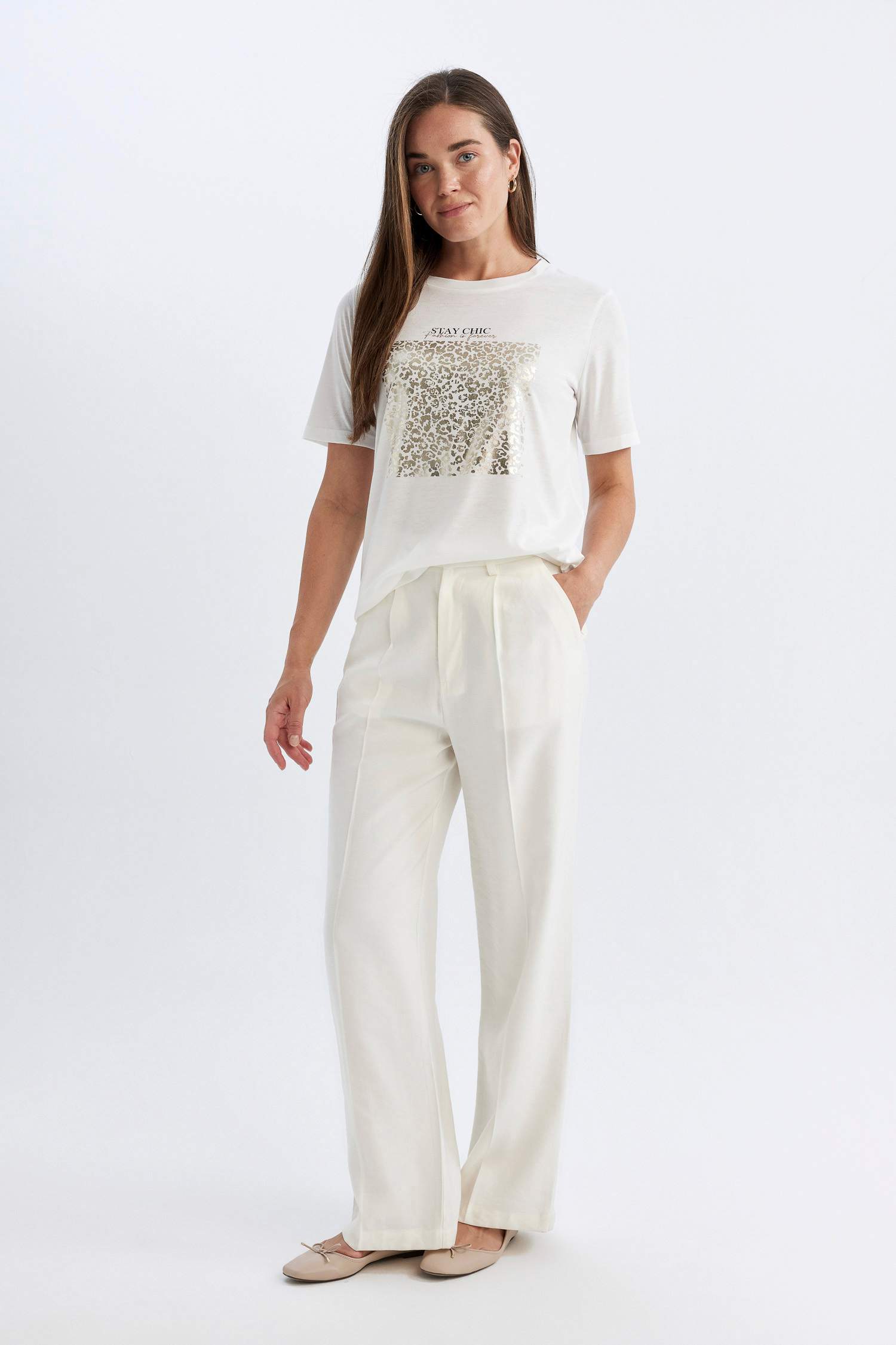 Crew Neck Printed Short Sleeve T-Shirt