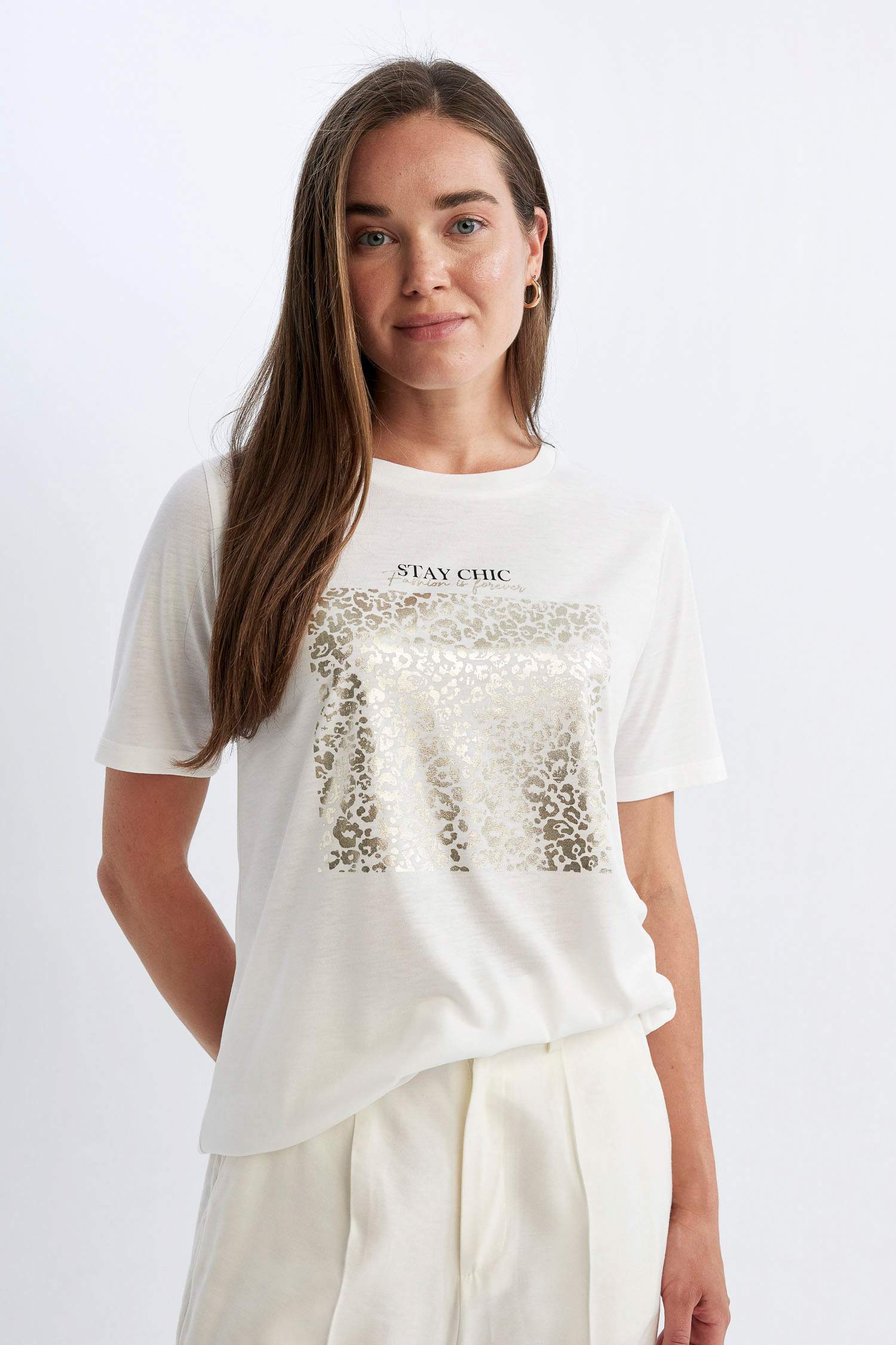 Crew Neck Printed Short Sleeve T-Shirt