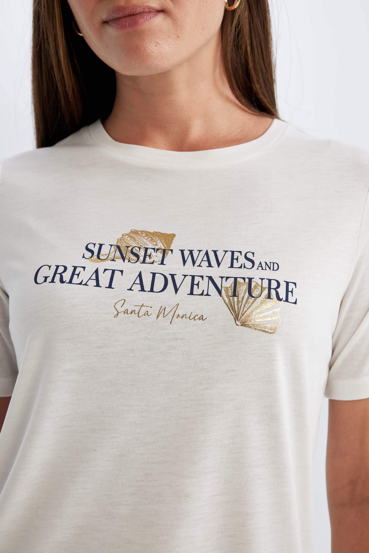 Regular Fit Crew Neck Printed Short Sleeve T-Shirt