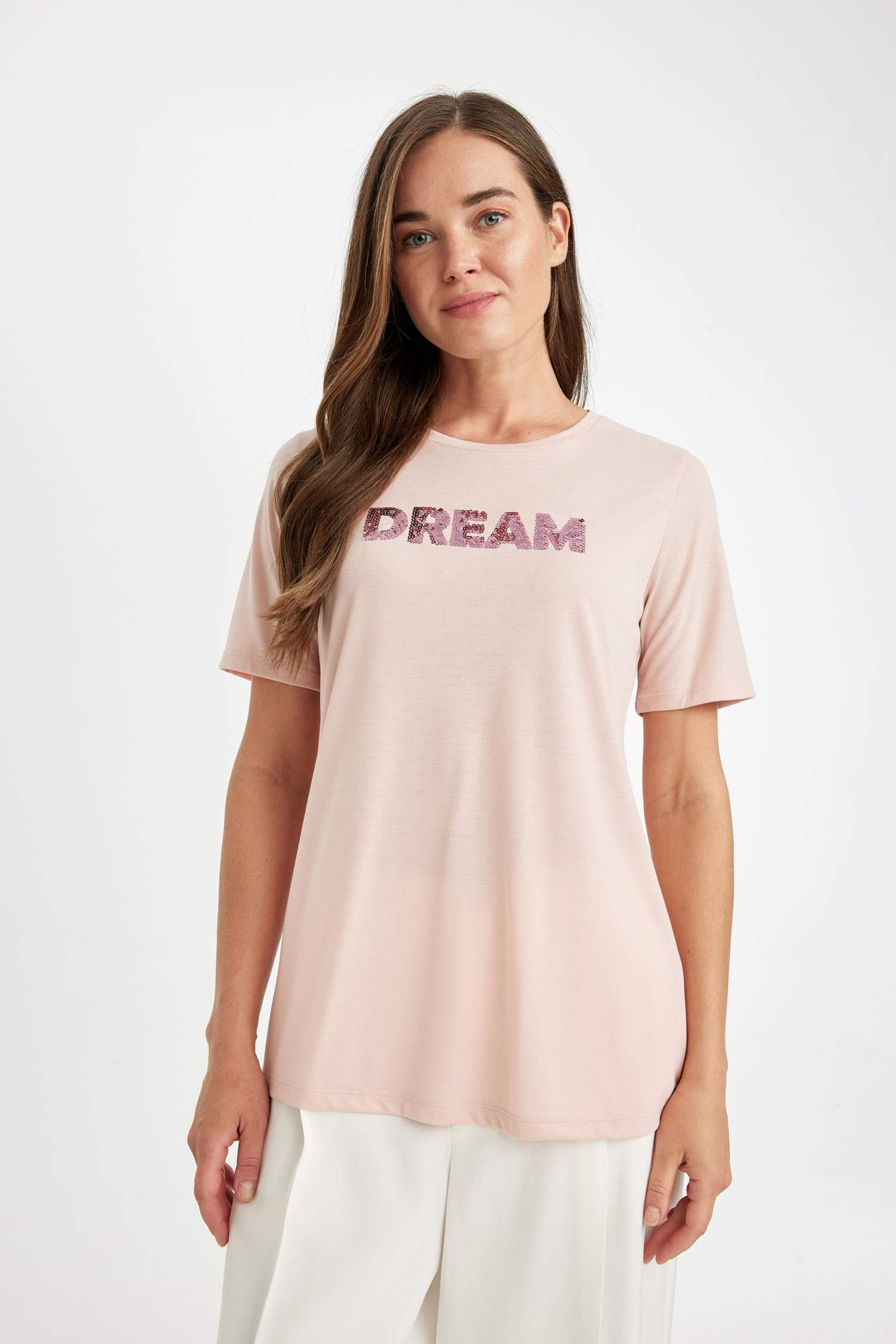 T-Shirt coupe régulière imprimé à Manches Courtes et à Col rond