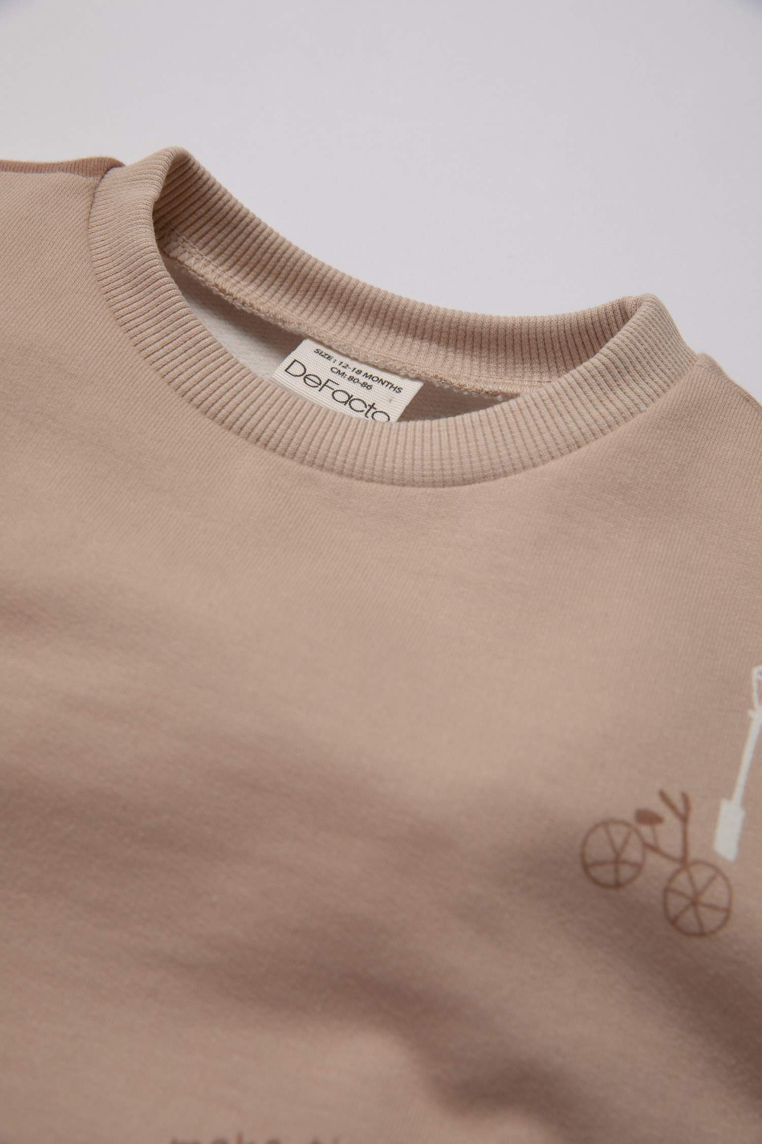 Erkek Bebek 2'li Takım Desenli Sweatshirt Beli Lastikli Eşofman Altı