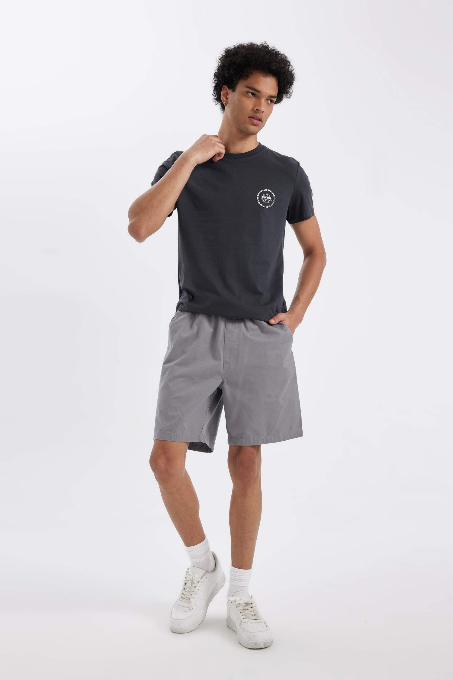 Relax Fit Gabardine Bermuda Shorts