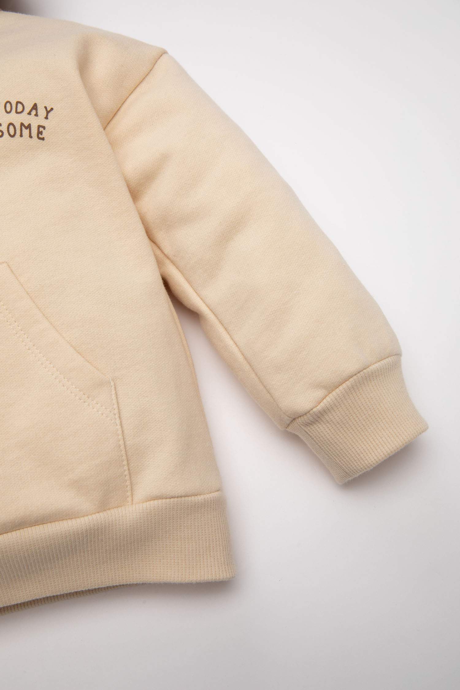 Erkek Bebek 2'li Takım Kapüşonlu Baskılı Sweatshirt Beli Lastikli Jogger Eşofman Altı