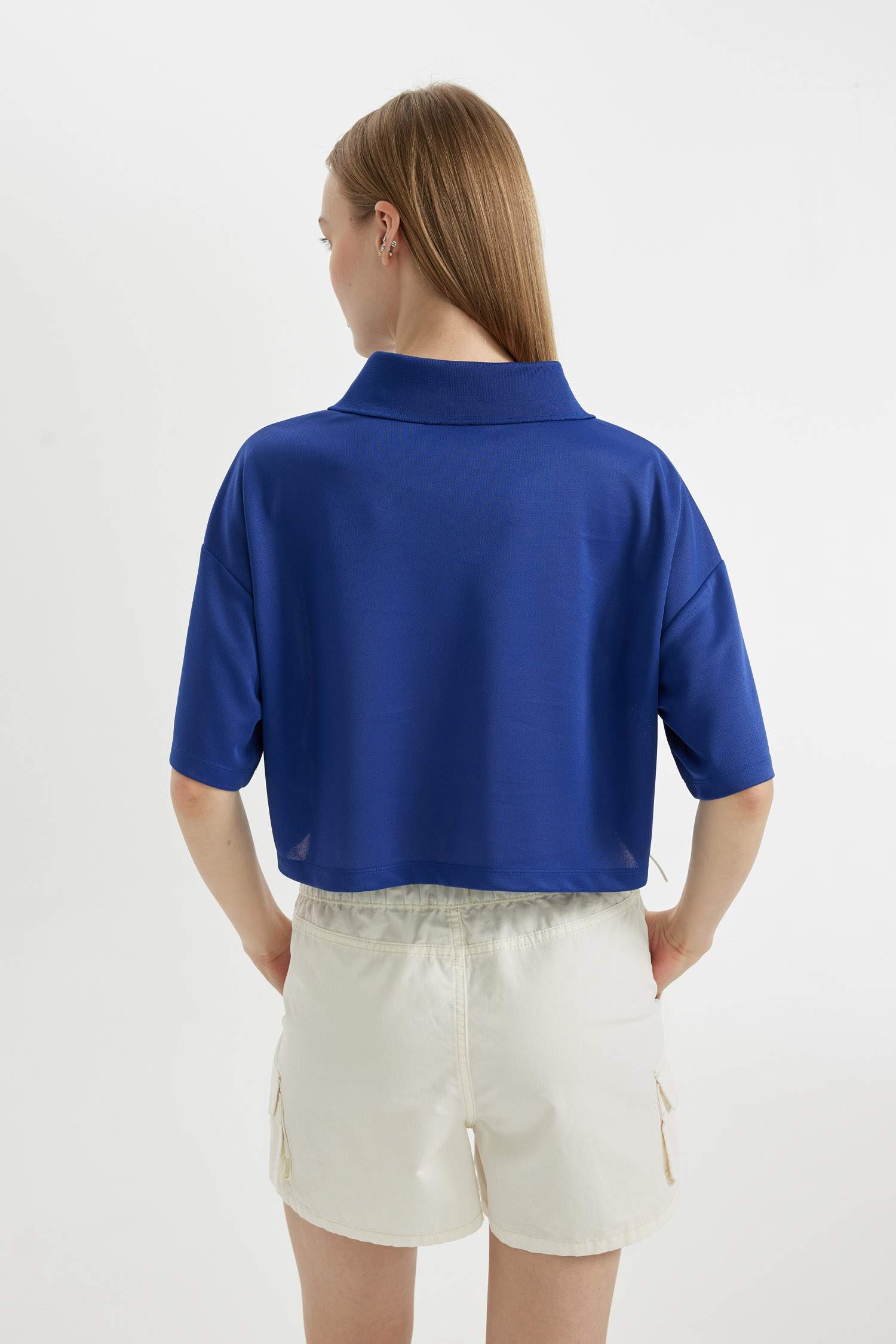 T-Shirt Polo Oversize imprimé à Manches Courtes