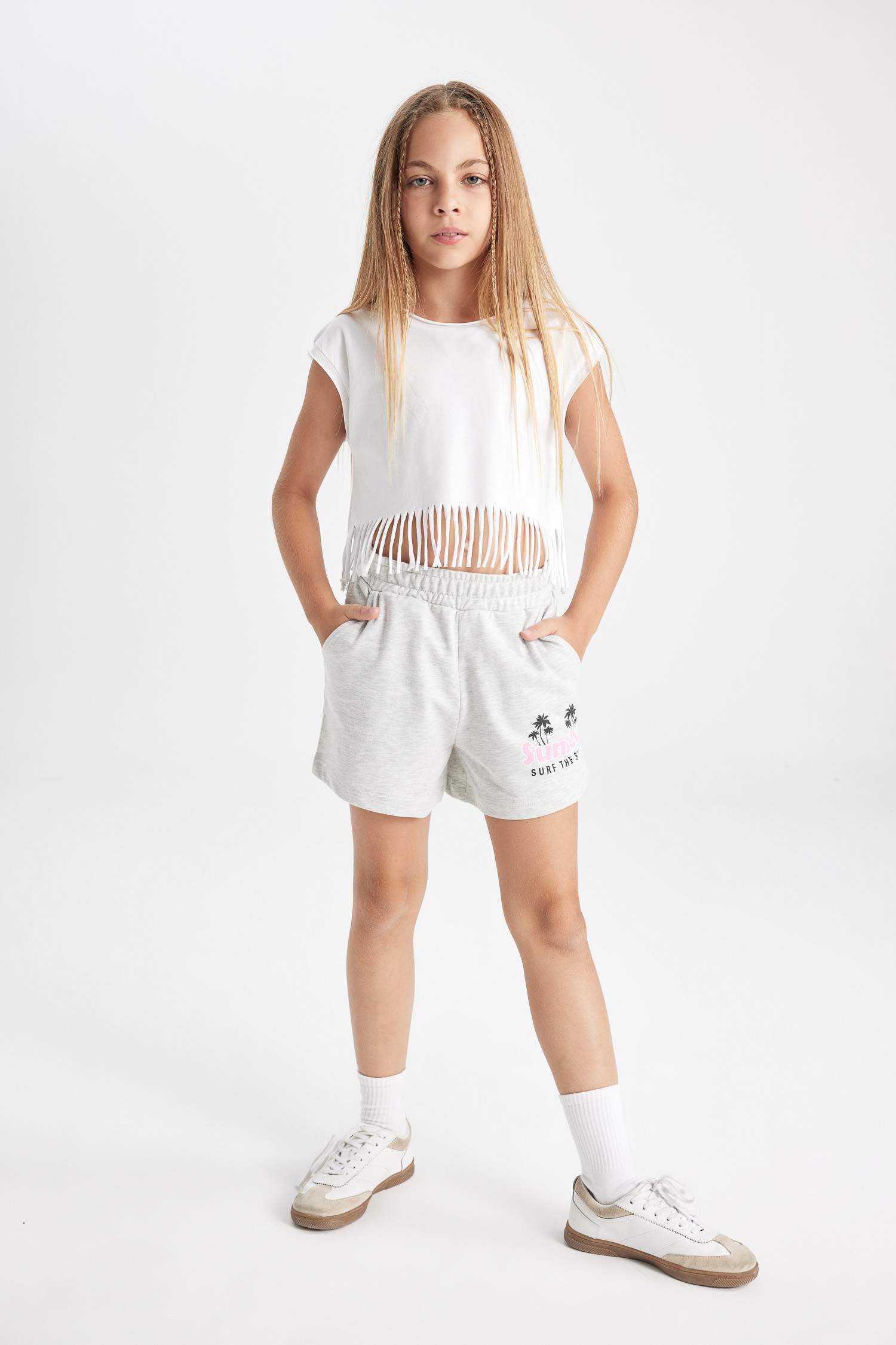 Girl Sweatshirt Fabric Shorts