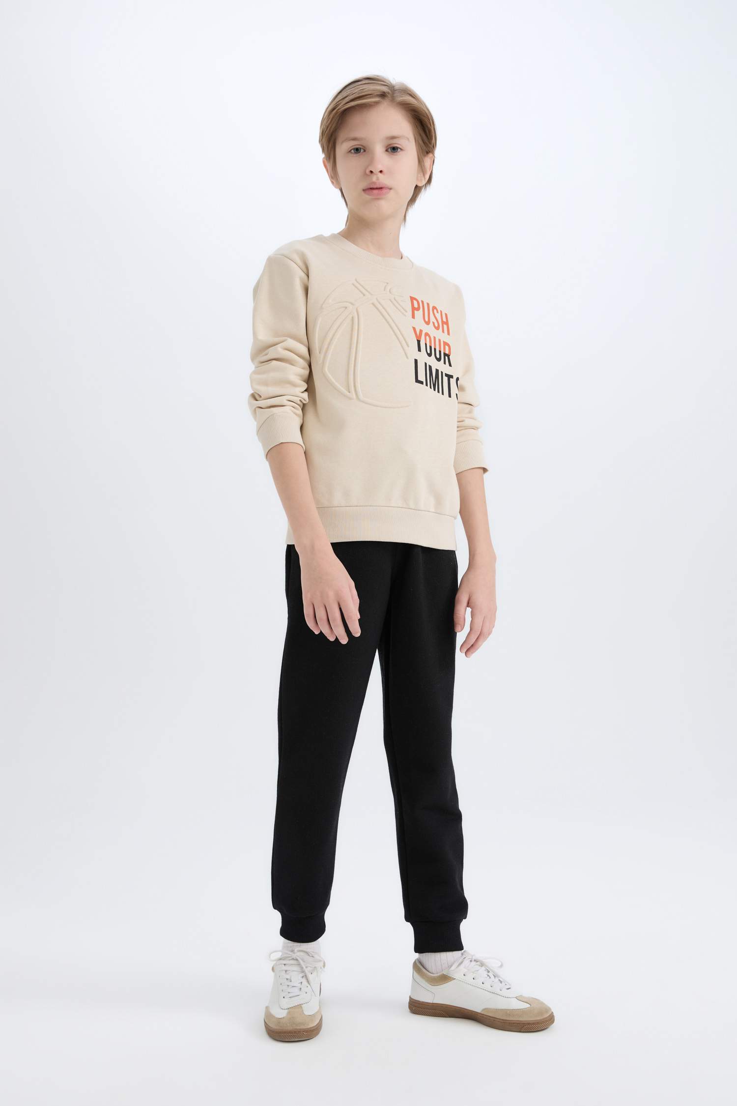 Erkek Çocuk 2'li Takım Baskılı Sweatshirt Beli Lastikli Jogger Alt