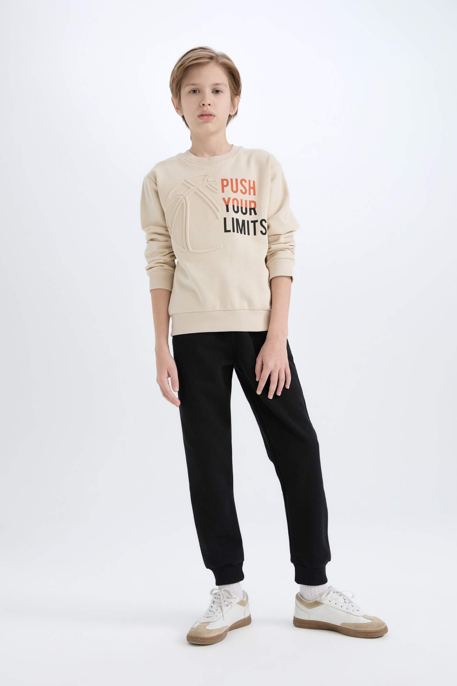 Erkek Çocuk 2'li Takım Baskılı Sweatshirt Beli Lastikli Jogger Alt