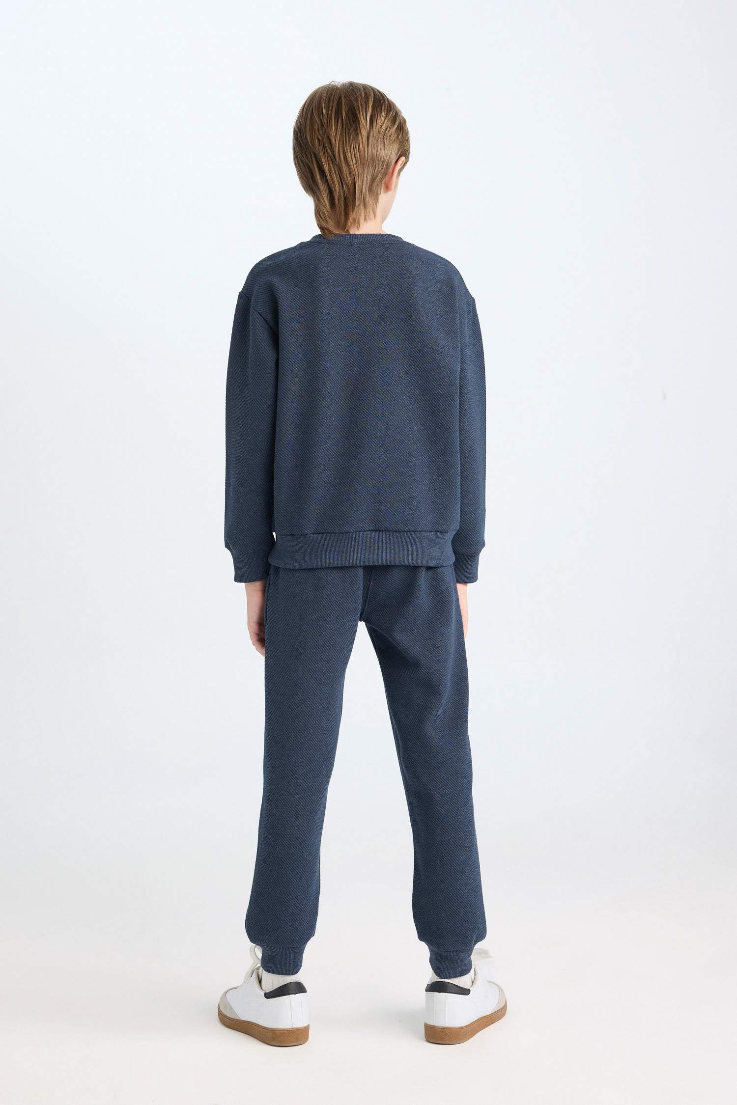 Erkek Çocuk 2'li Takım Baskılı Sweatshirt Beli Lastikli Eşofman Altı