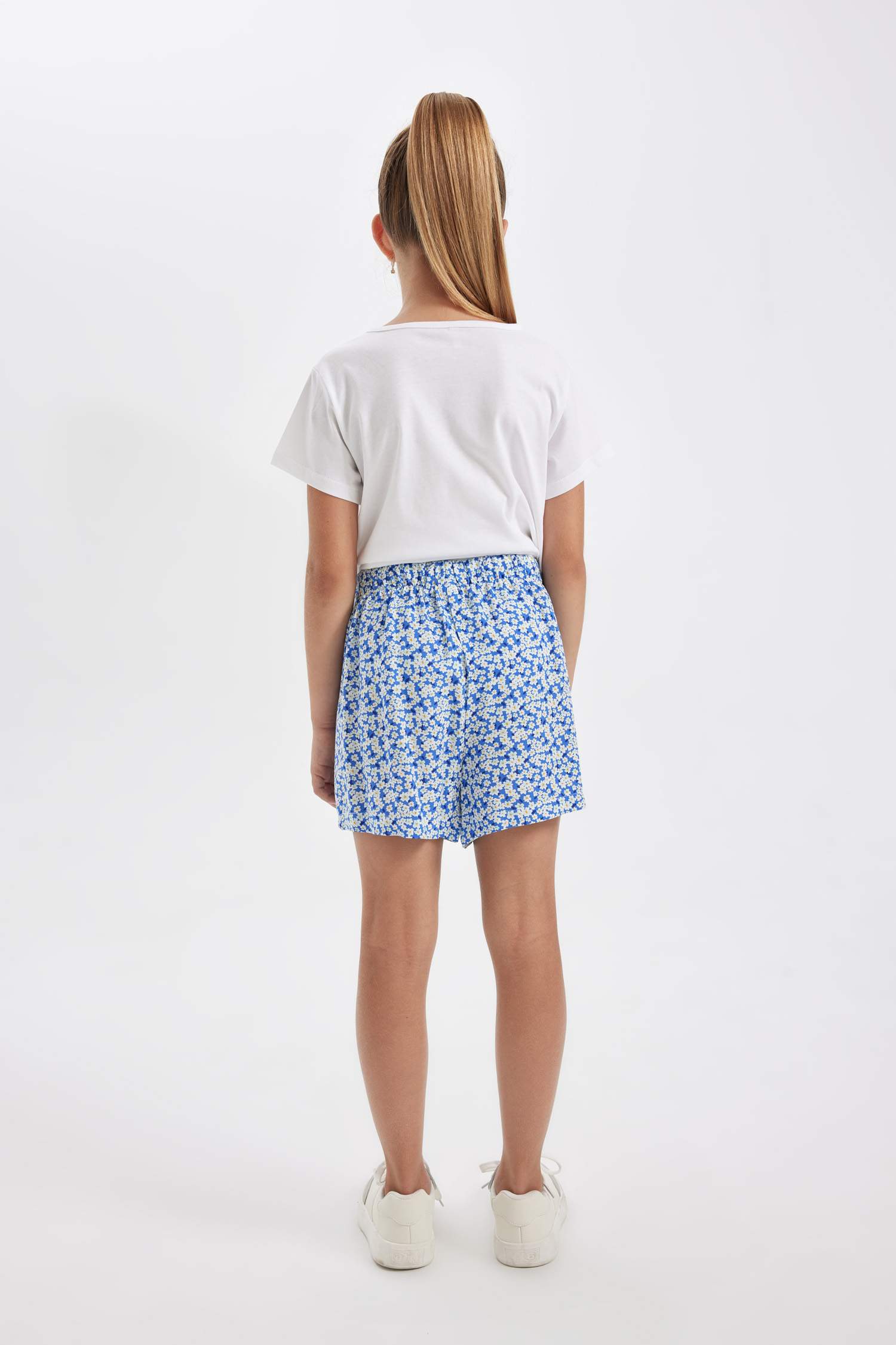 Girl Short Sleeve T-Shirt Floral Skort Viscose 2 Piece Set