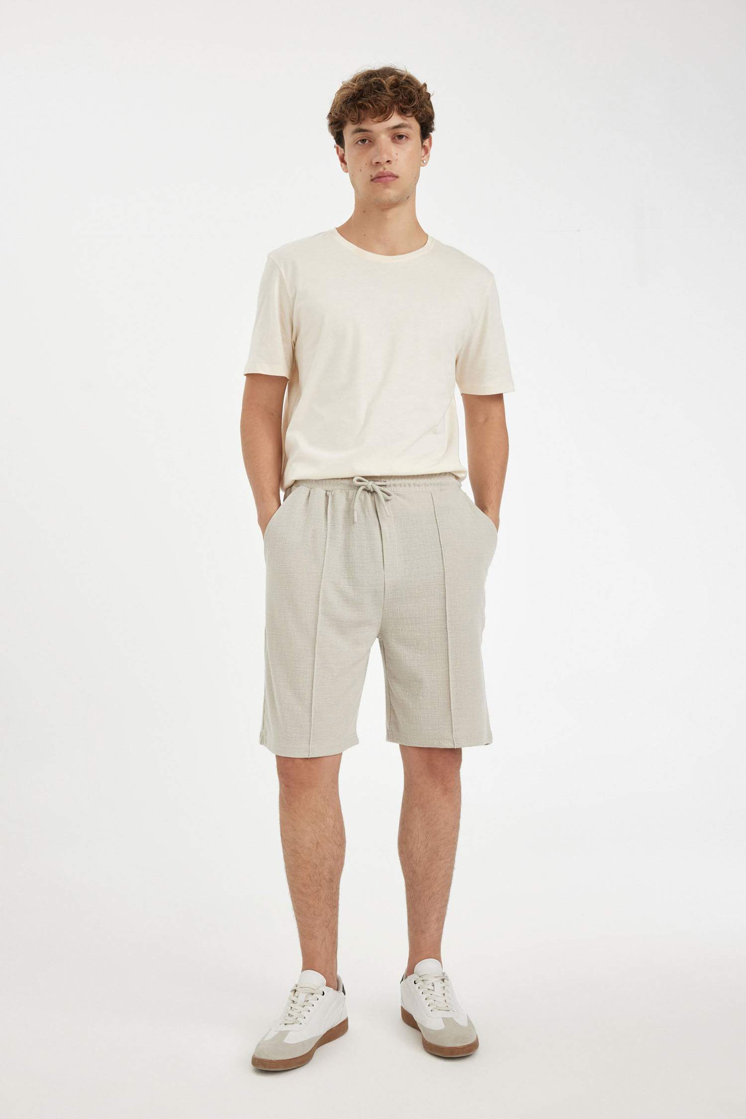 Relax Fit Combed Cotton Bermuda Shorts