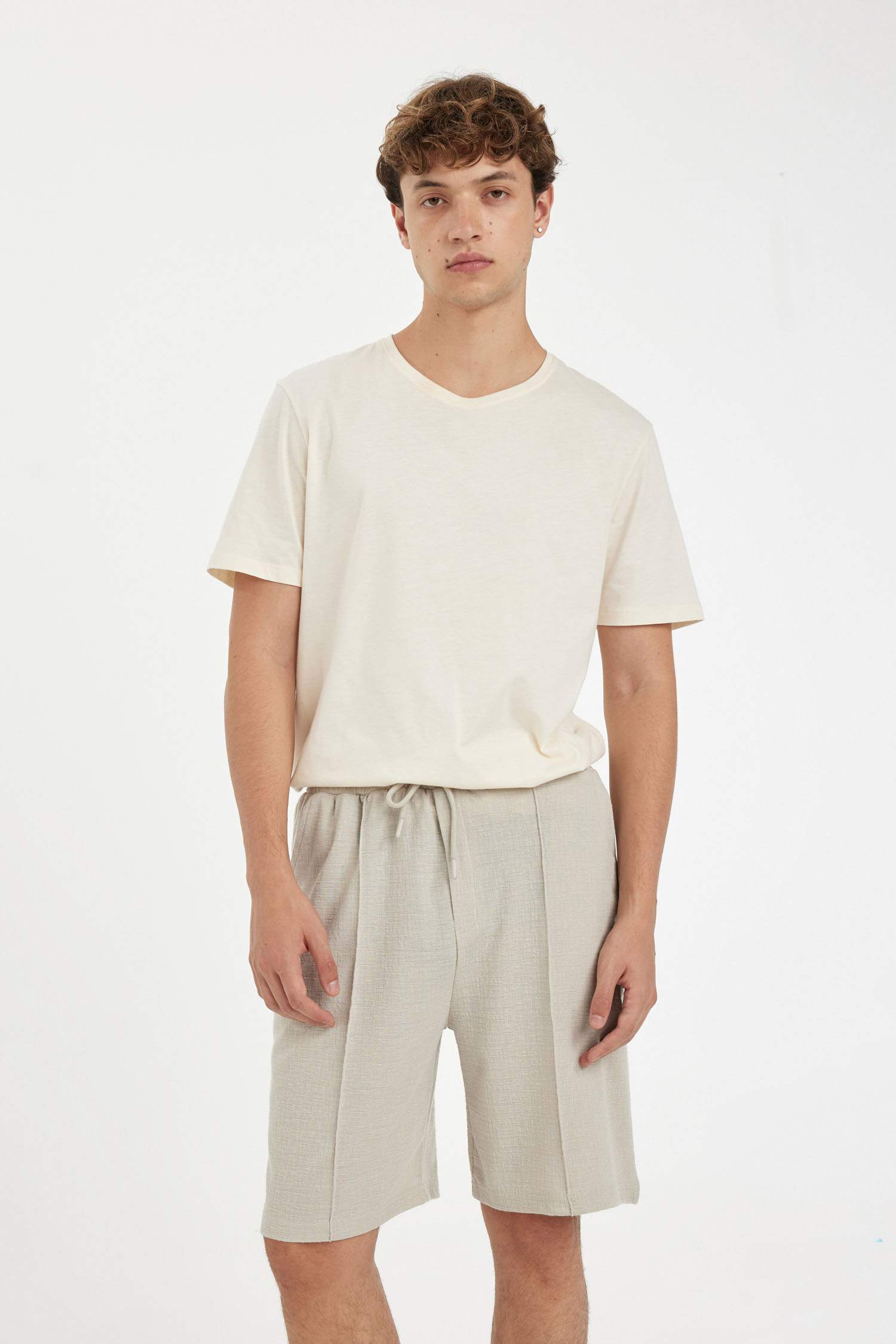 Relax Fit Combed Cotton Bermuda Shorts