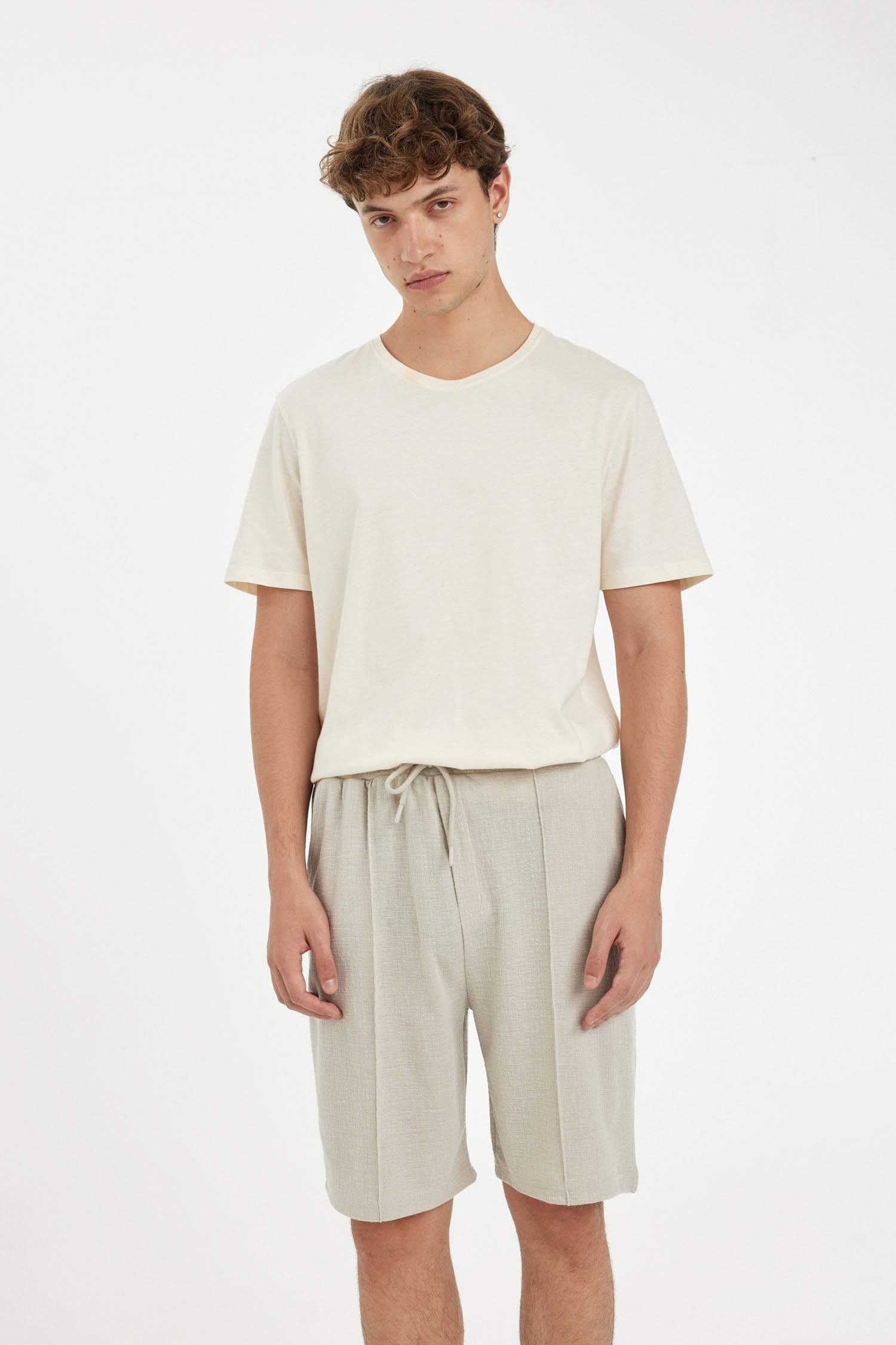 Relax Fit Combed Cotton Bermuda Shorts