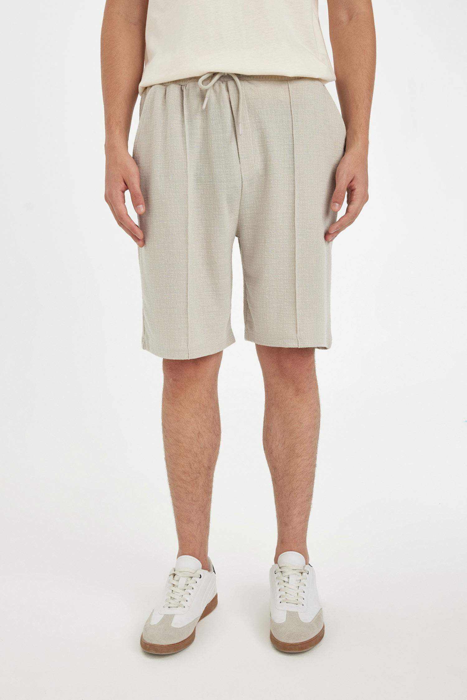 Relax Fit Combed Cotton Bermuda Shorts