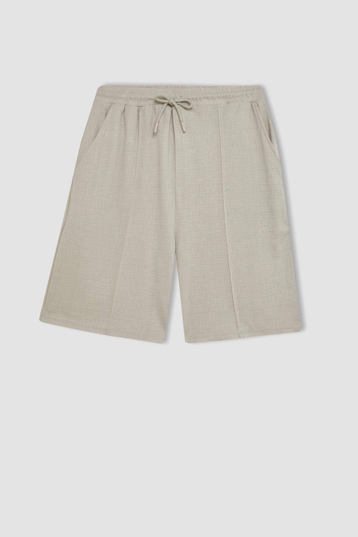 Relax Fit Combed Cotton Bermuda Shorts