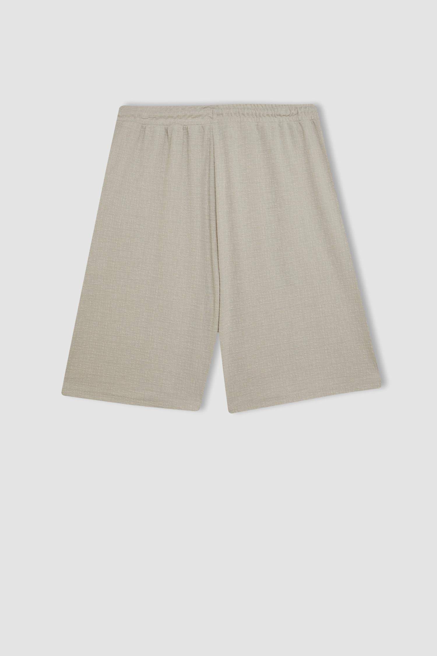 Relax Fit Combed Cotton Bermuda Shorts