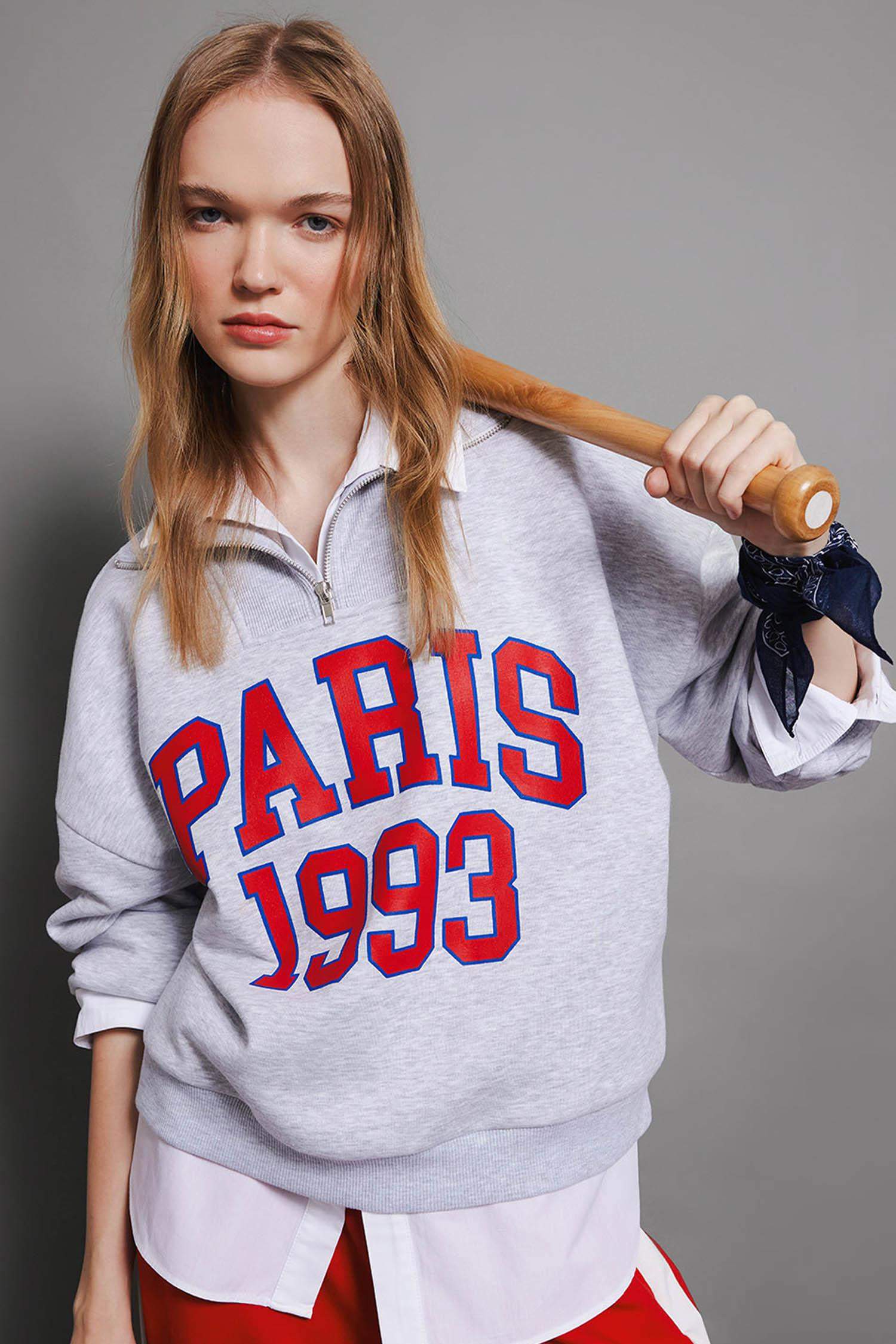 سويت شيرت اوفر سايز قماش سميك بياخة بسحاب