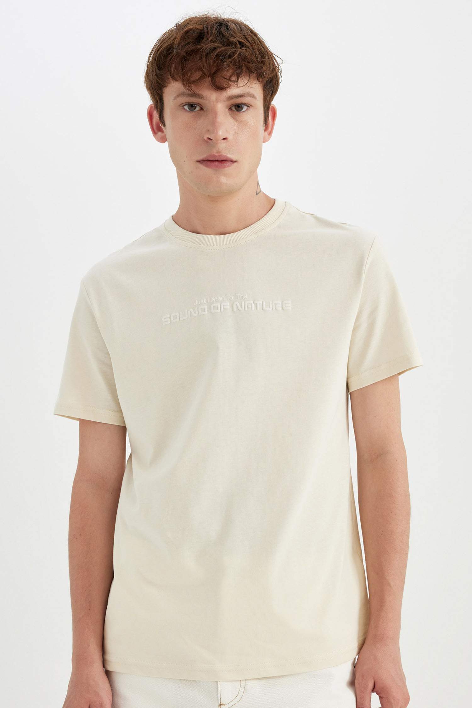 Regular Fit Crew Neck Printed Short Sleeve T-Shirt
