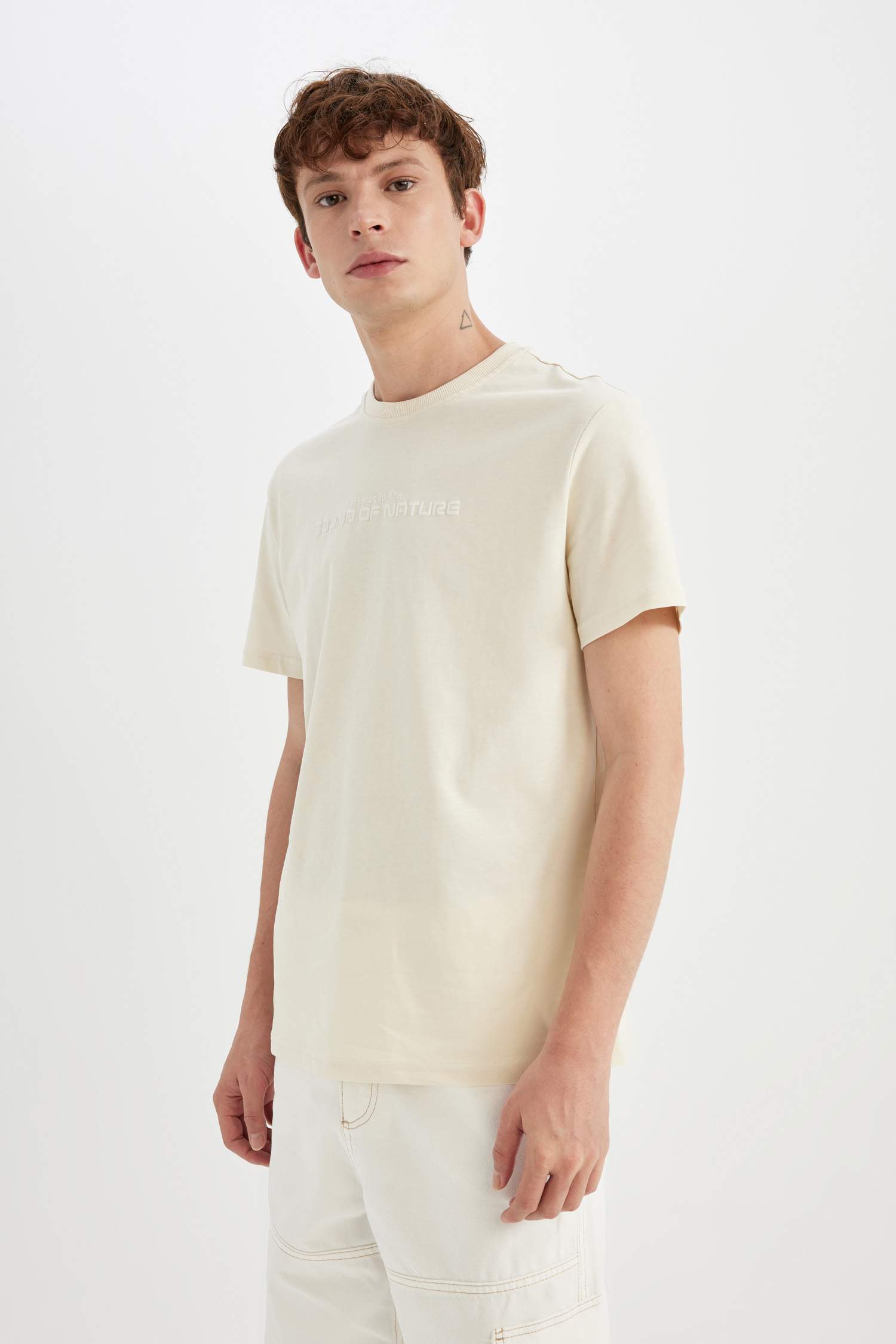 Regular Fit Crew Neck Printed Short Sleeve T-Shirt