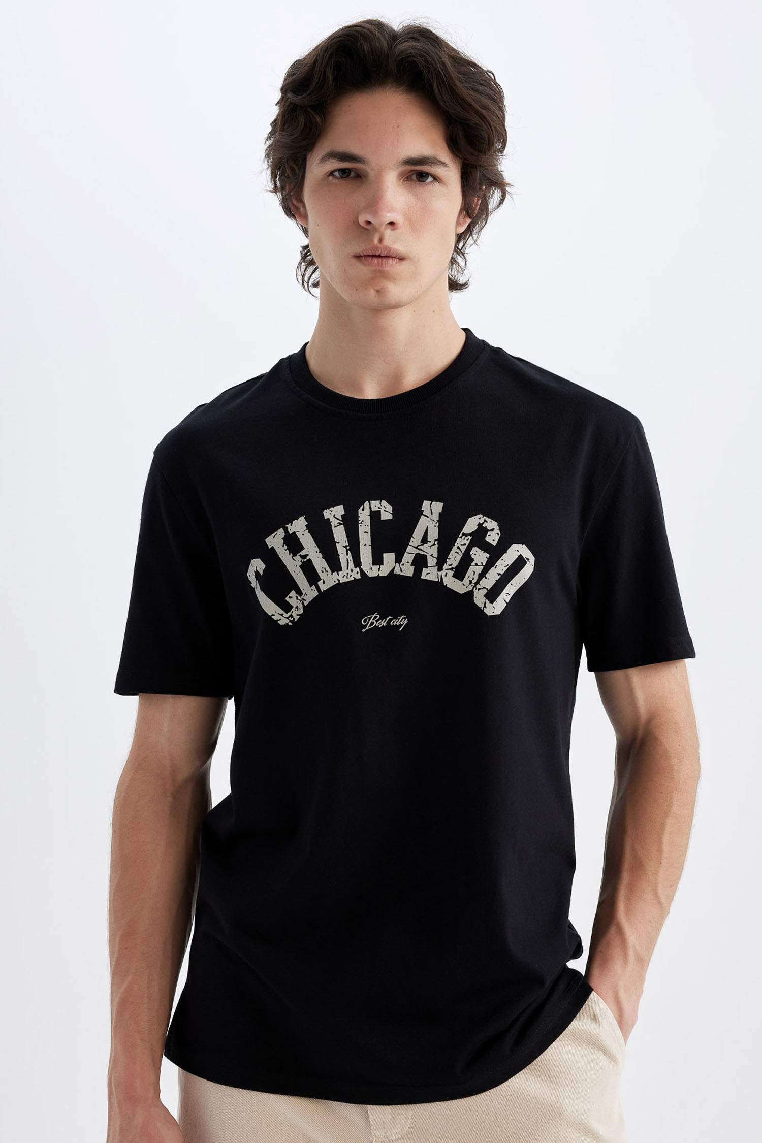 Regular Fit Crew Neck Cotton Basic T-Shirt