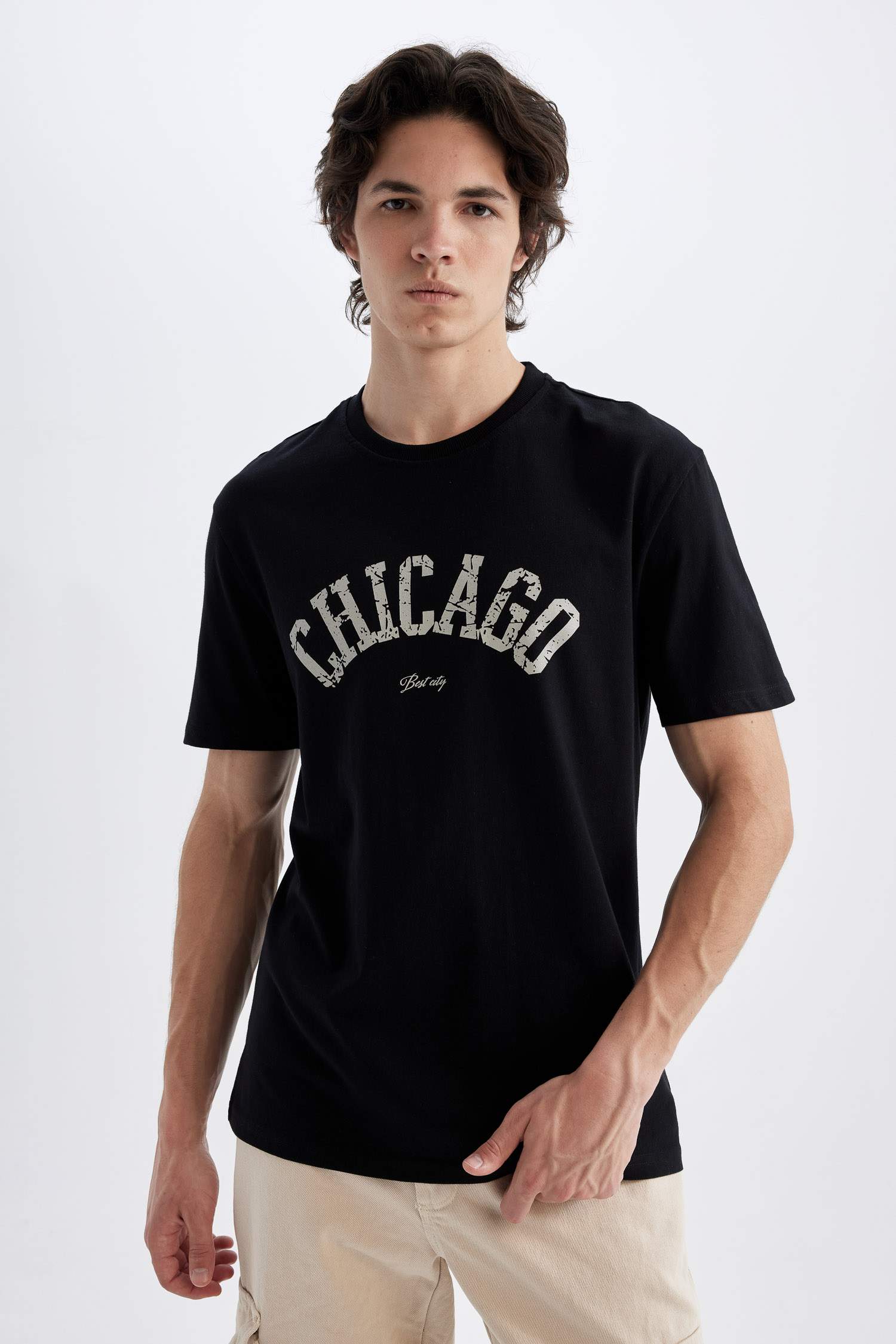 Regular Fit Crew Neck Cotton Basic T-Shirt