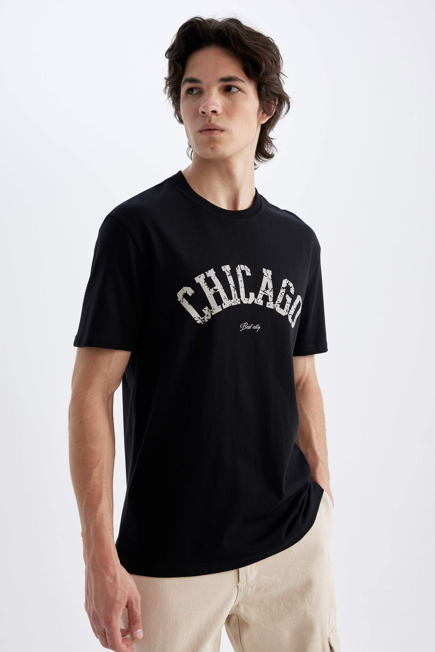 Regular Fit Crew Neck Cotton Basic T-Shirt