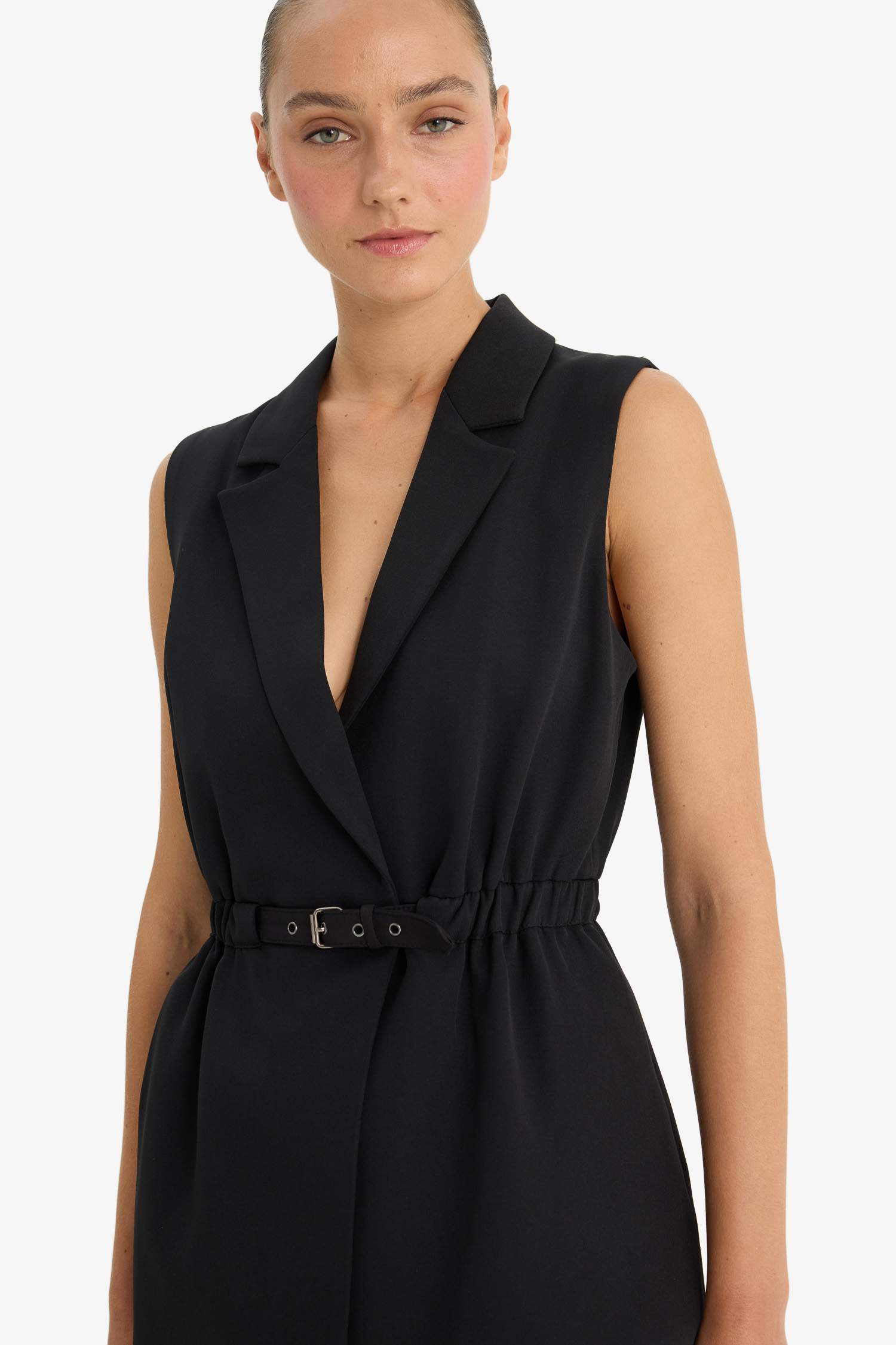 Fitted Jacket Collar Blazer Vest