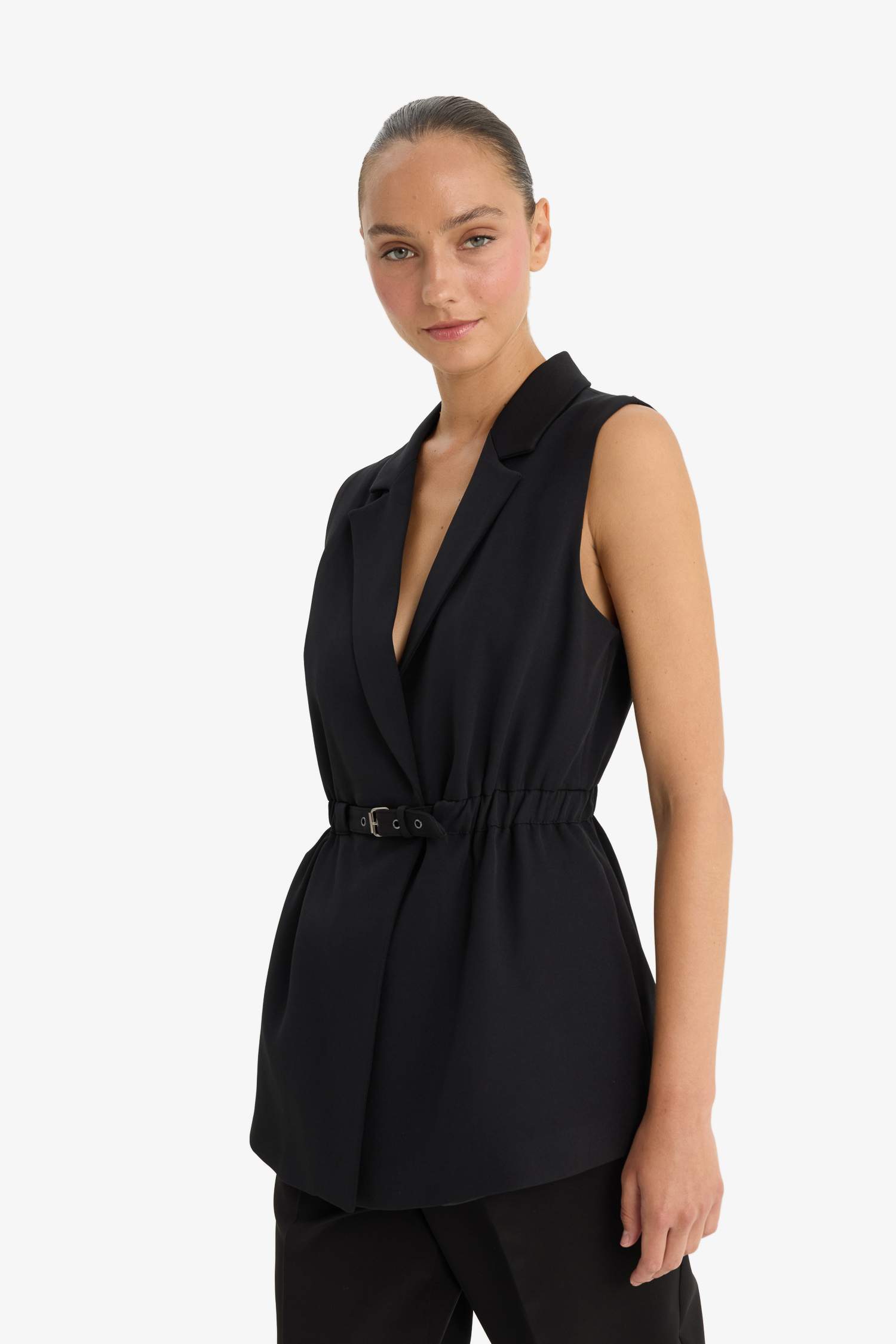 Fitted Jacket Collar Blazer Vest