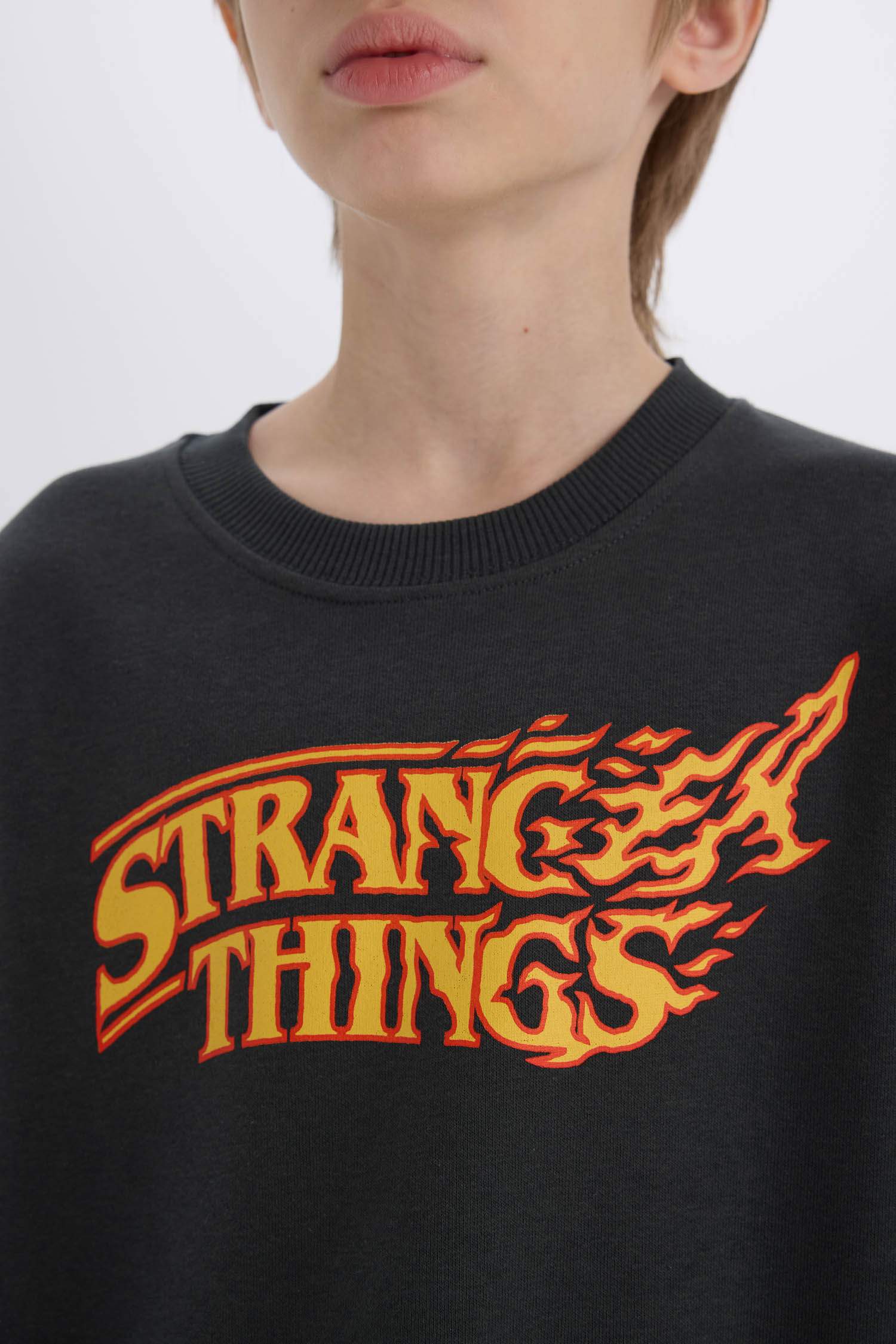 Erkek Çocuk Stranger Things Bisiklet Yaka Sweatshirt