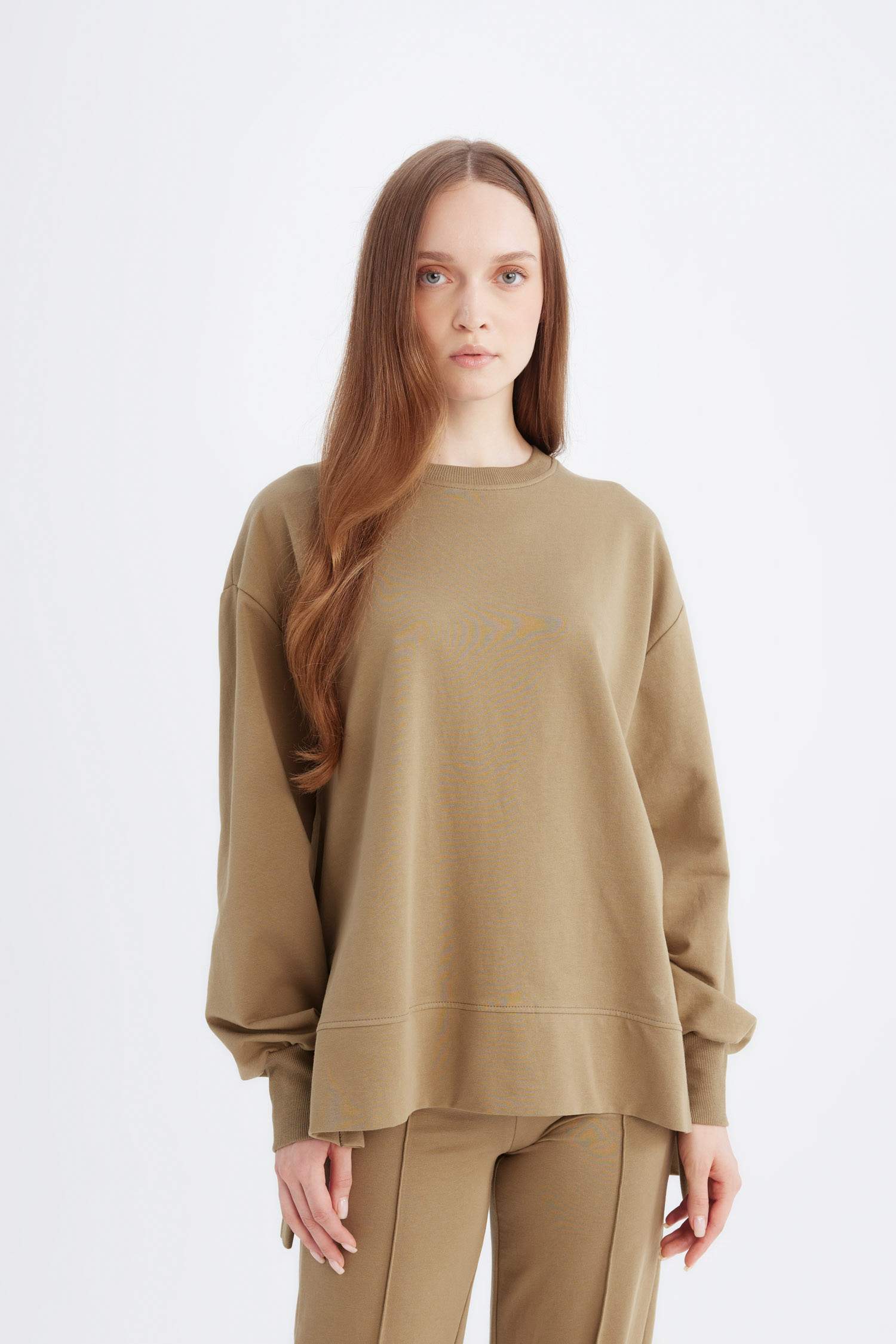 تونيك كم طويل قماش رقيق قصة عادية