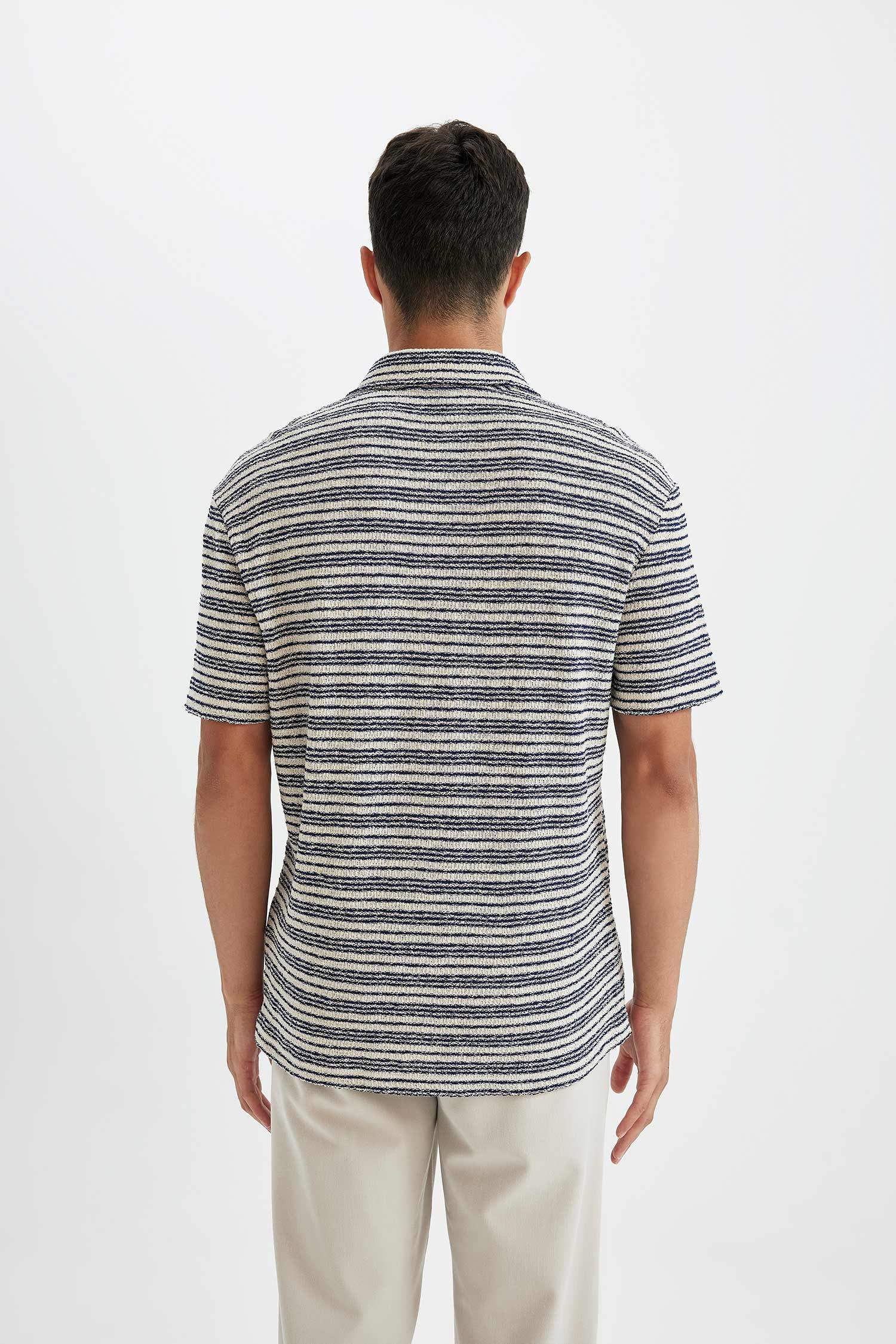 T-shirt Polo en Tricot à coupe régulière