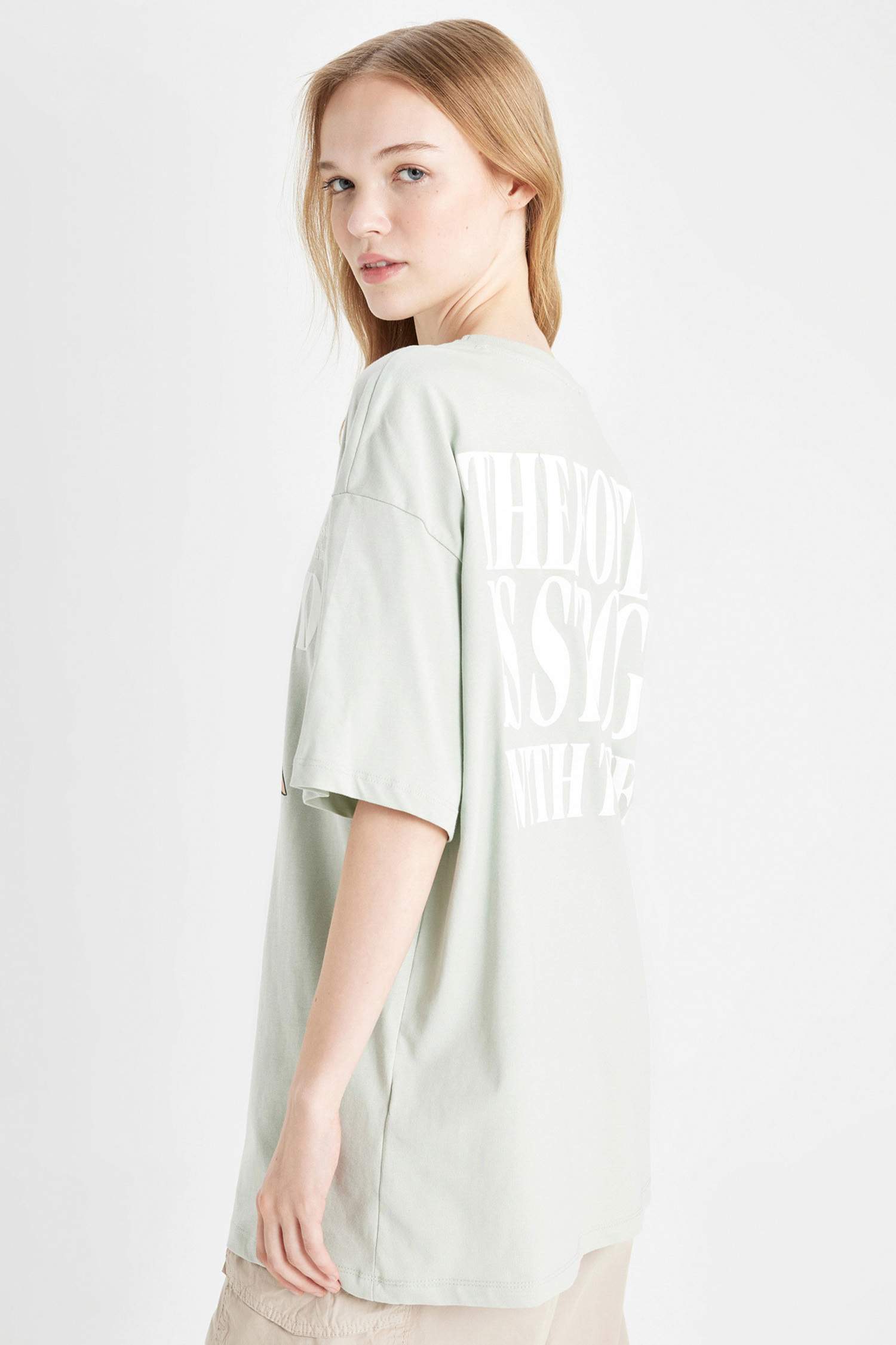 Coool Star Wars-Mandalorian Oversize Geniş Kalıp Bisiklet Yaka Sırt Baskılı Kısa Kollu Tişört