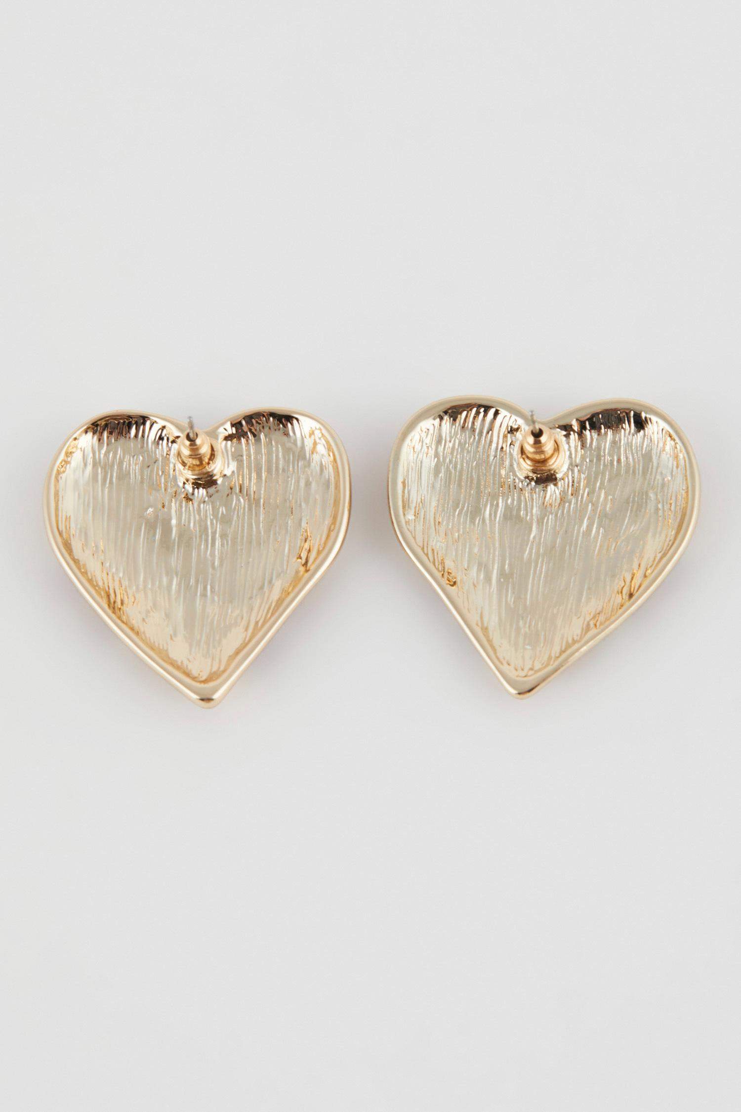 Woman Leopard Patterned Heart Earring