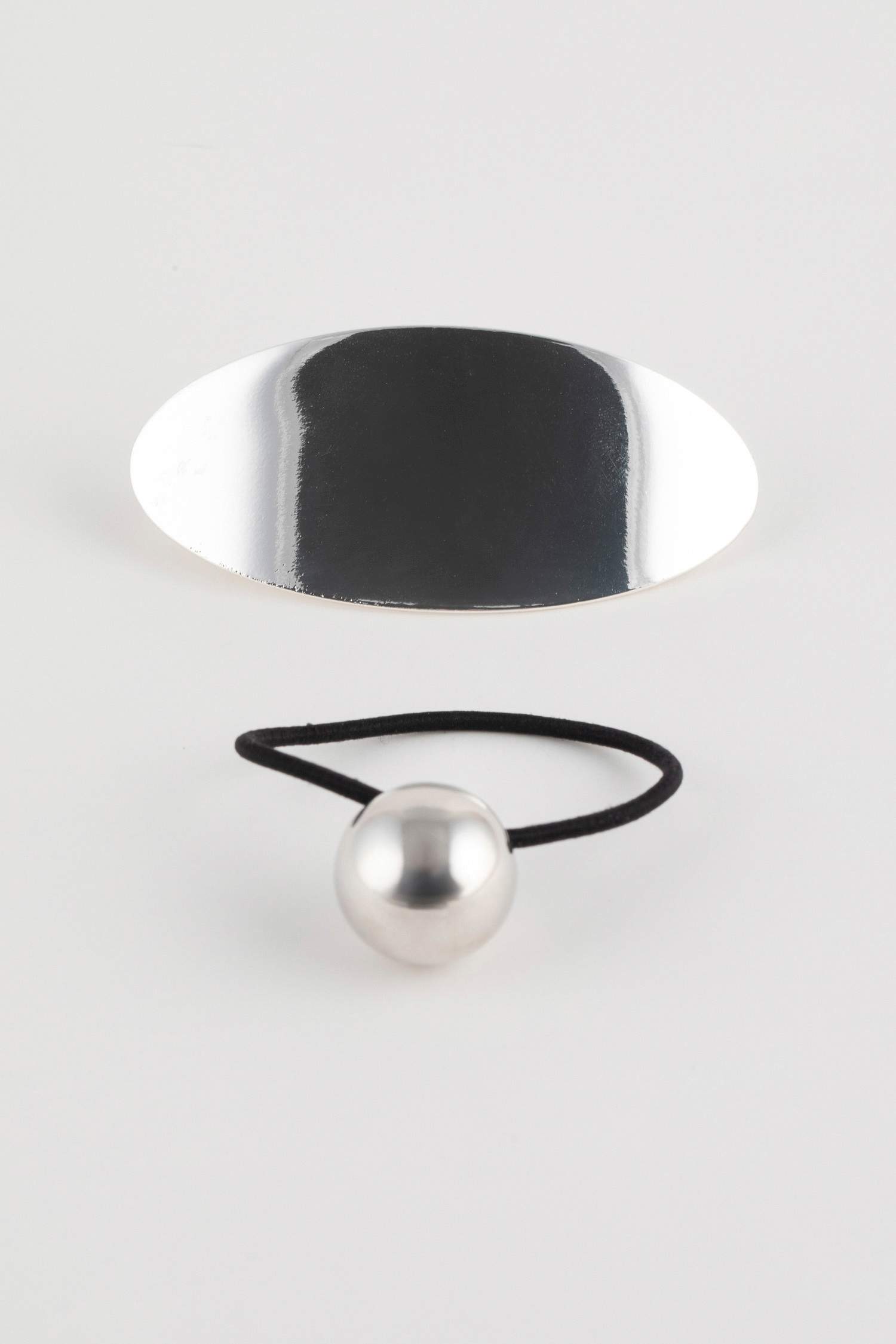 Kadın 2'li Silver Lastikli ve Çıtçıtlı Toka