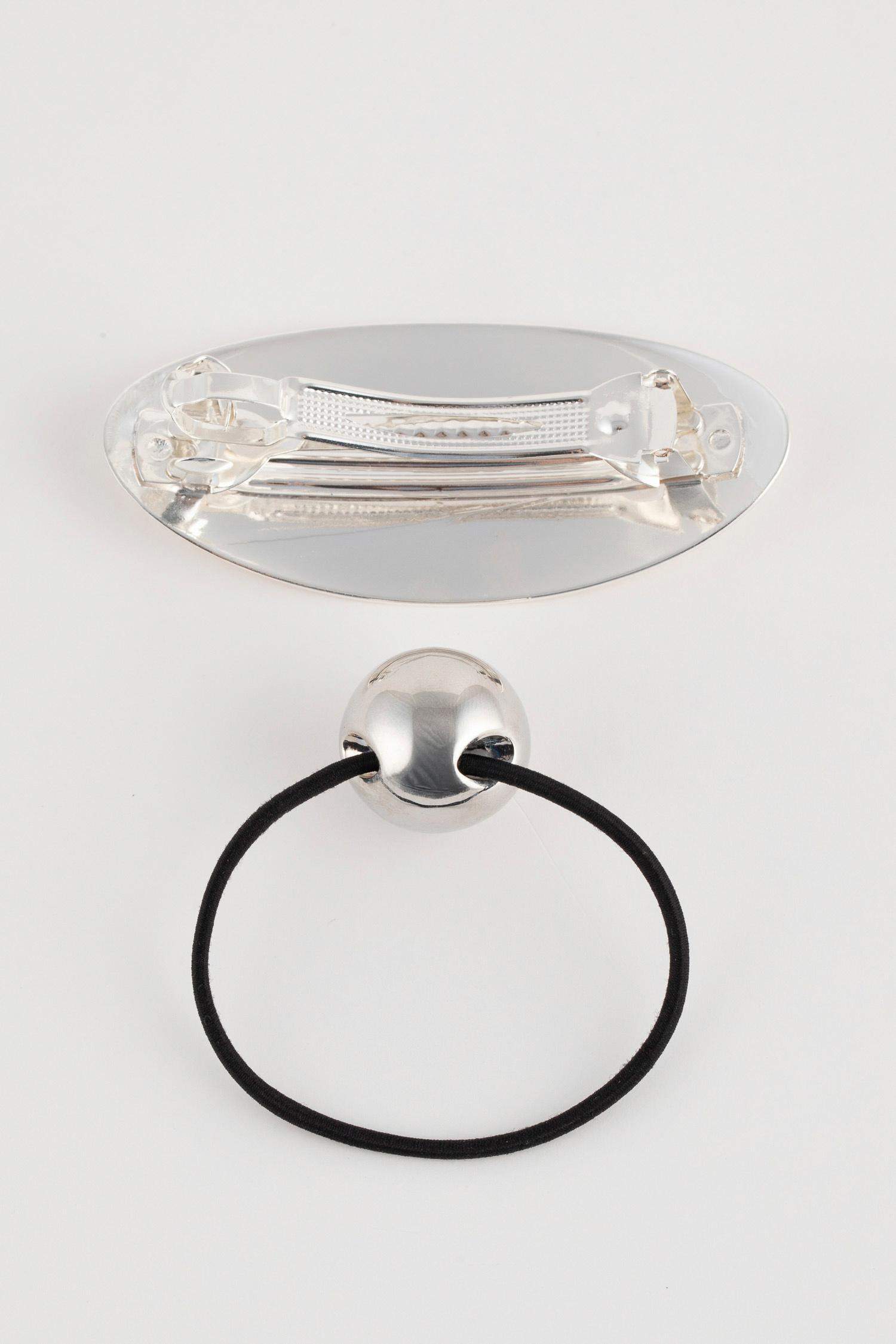 Kadın 2'li Silver Lastikli ve Çıtçıtlı Toka