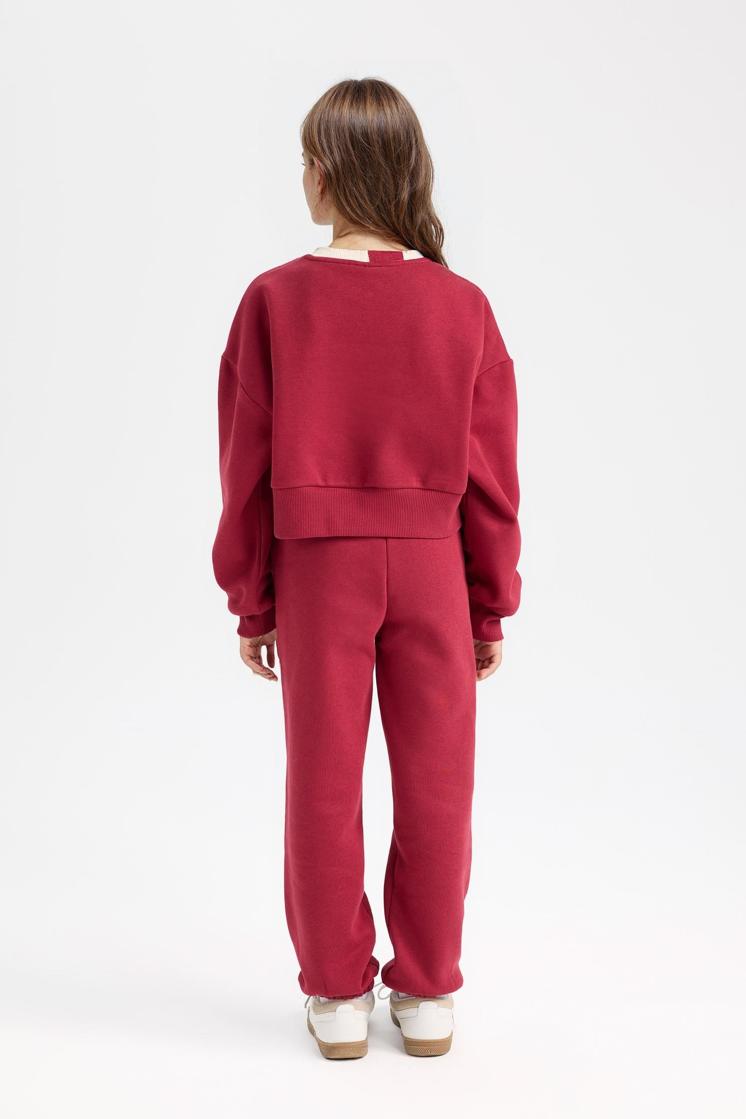 Kız Çocuk 2'li Takım Sweatshirt Beli Lastikli Eşofman Altı