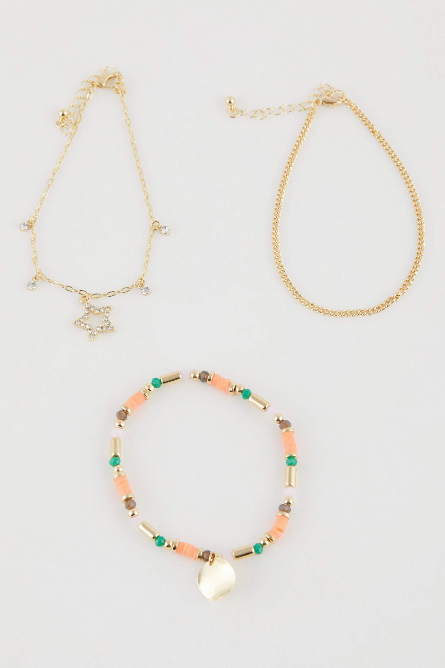 Woman 3 Piece Star Detailed Anklet