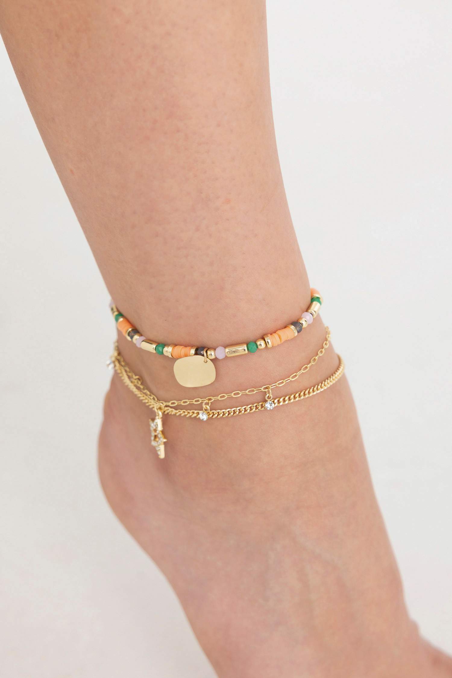 Woman 3 Piece Star Detailed Anklet
