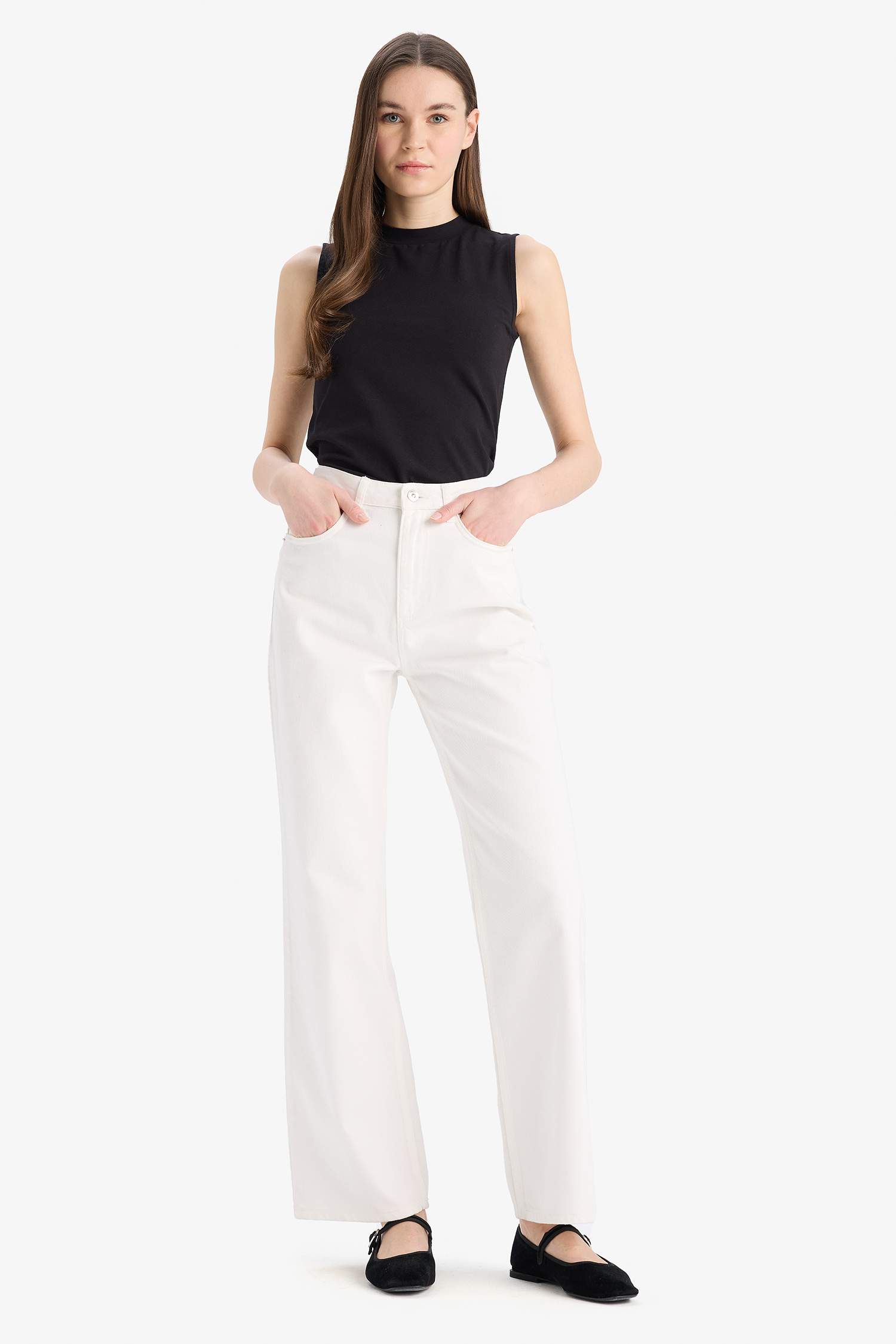 Bisiklet Yaka Basic Düz Atlet