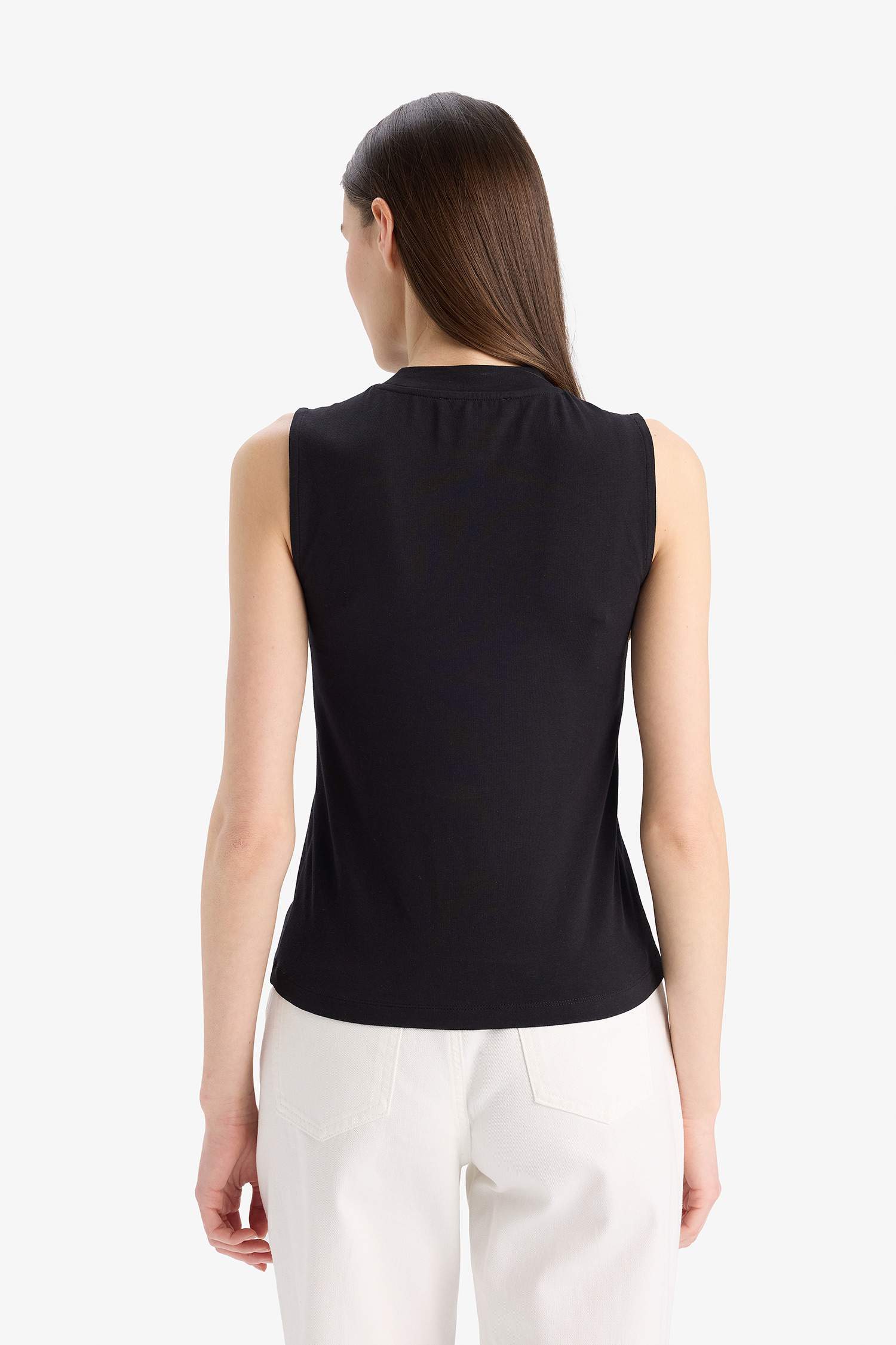 Bisiklet Yaka Basic Düz Atlet