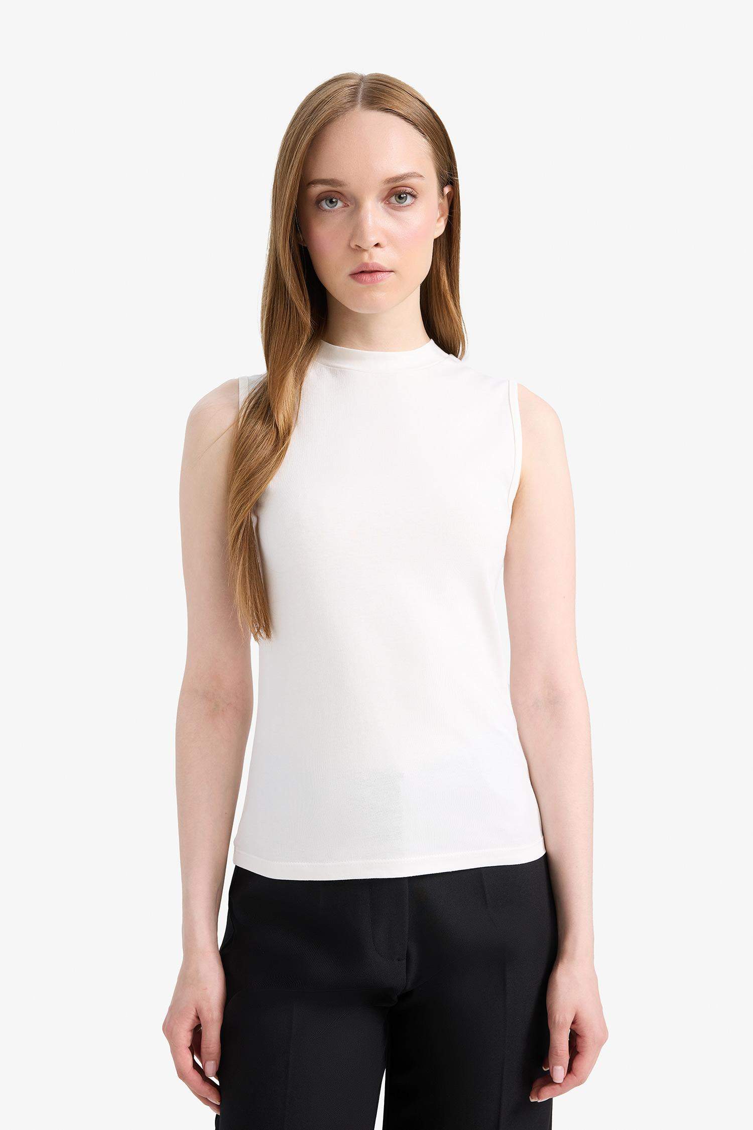 Bisiklet Yaka Basic Düz Atlet