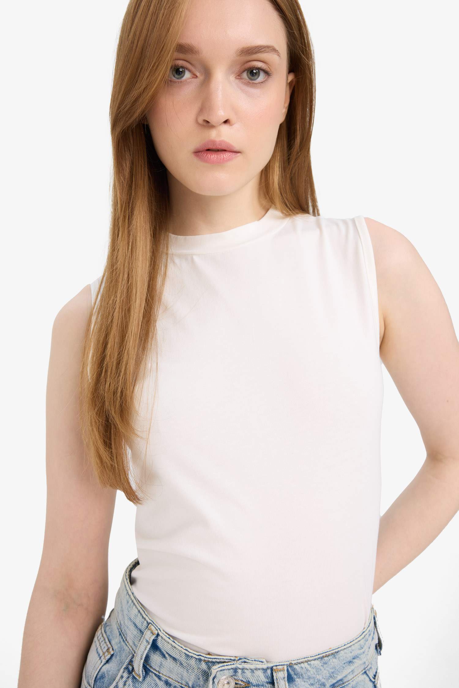 Bisiklet Yaka Basic Düz Atlet