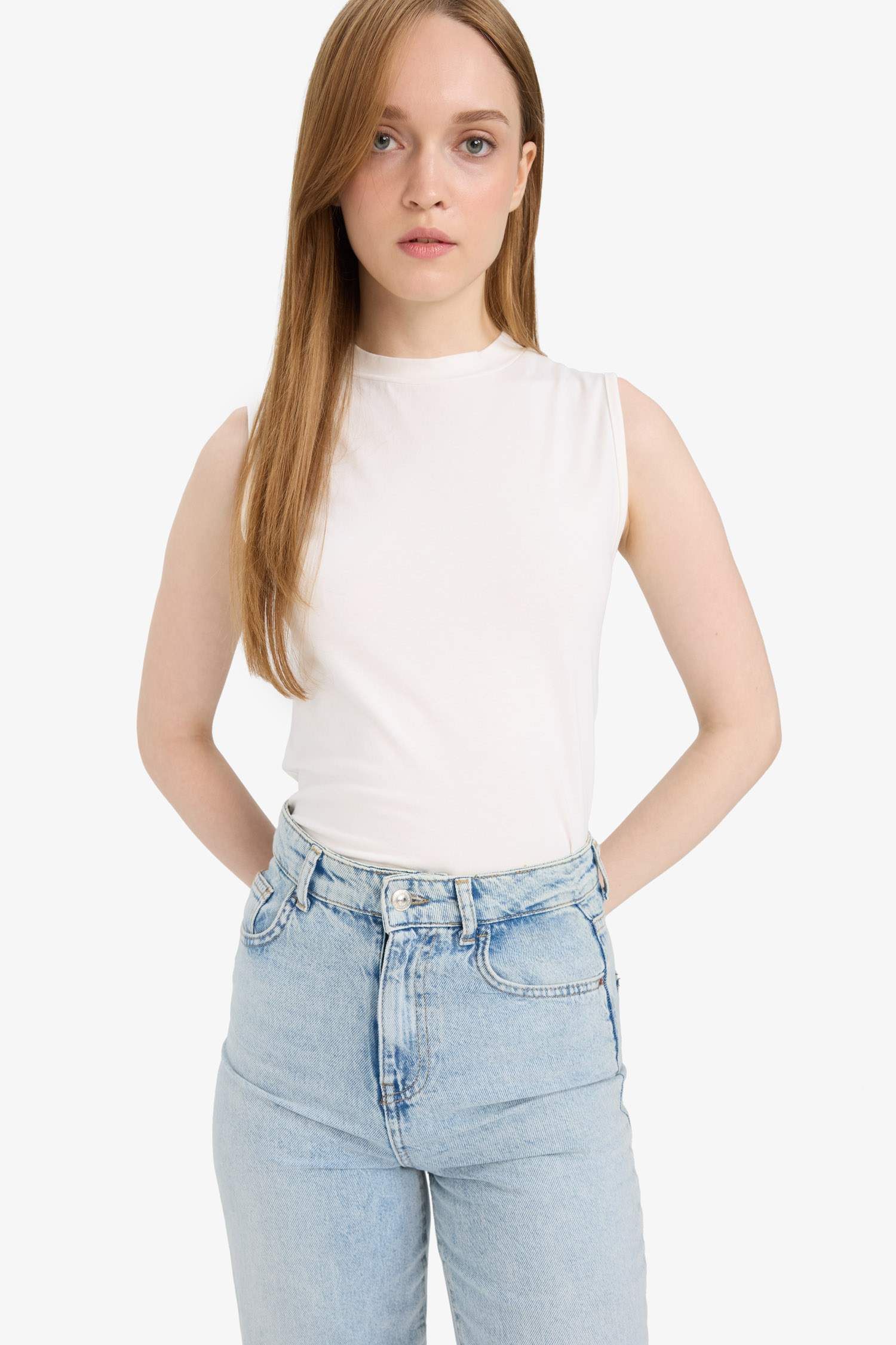 Bisiklet Yaka Basic Düz Atlet