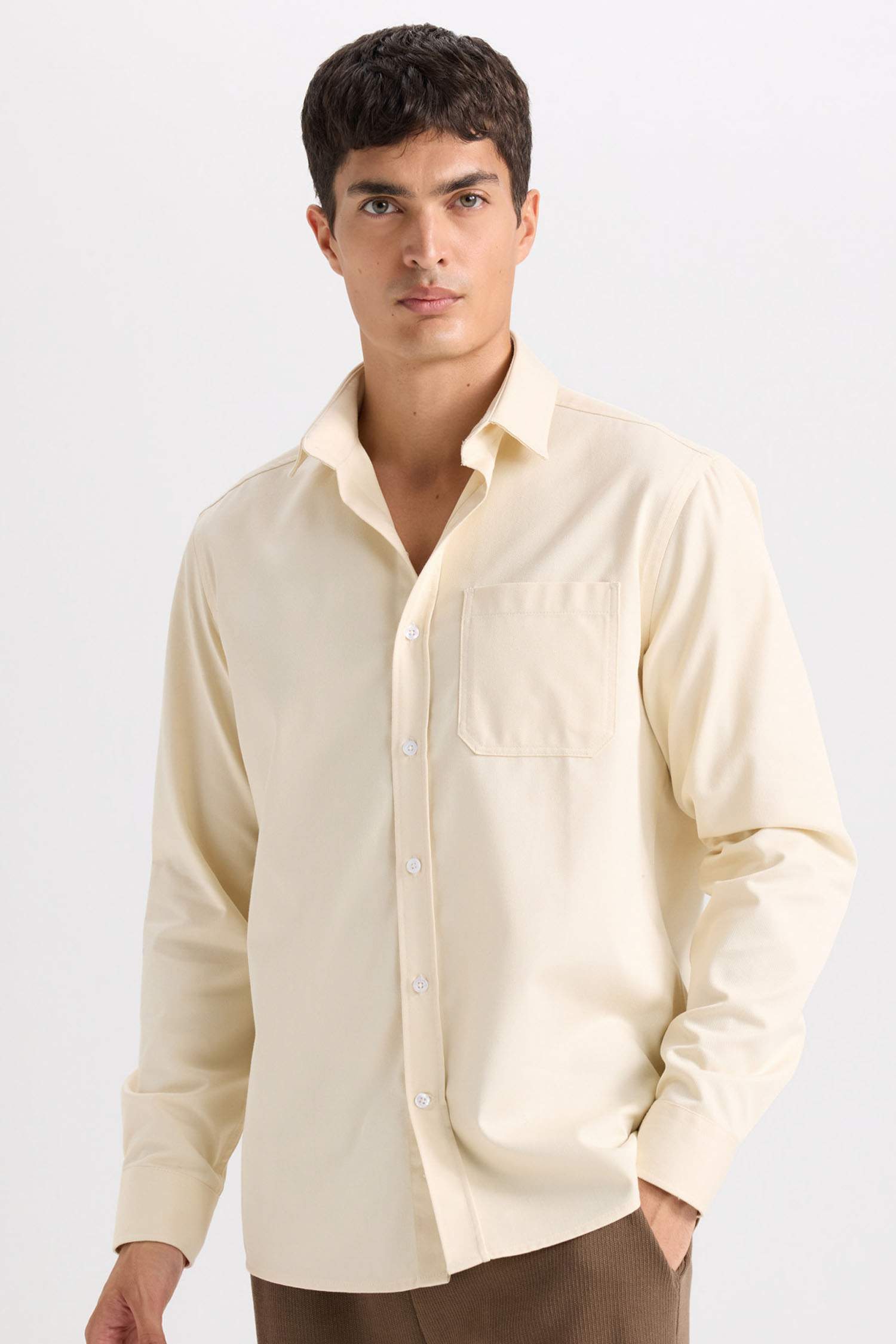 قميص بولو ردن طويل جبردين قصة عادية