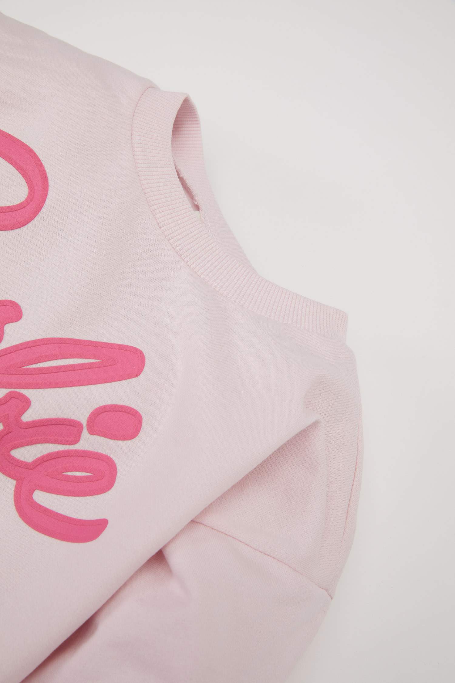 Kız Bebek Barbie Bisiklet Yaka İçi Yumuşak Tüylü Sweatshirt